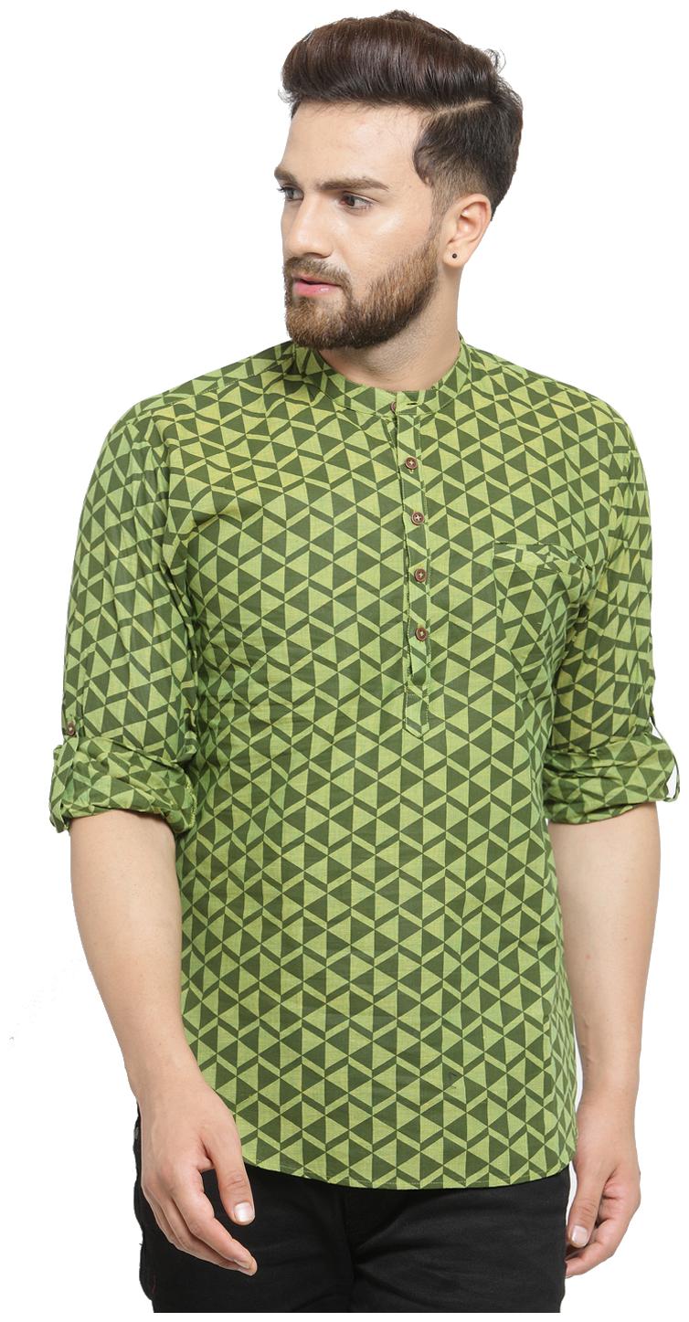 

Salwar Studio Men Green Regular Fit Kurta