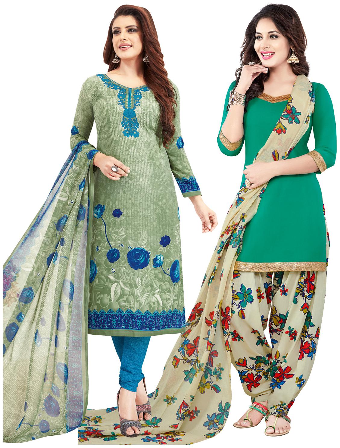 

Salwar Studio Women Crepe Printed Kurta Bottom Dupatta Multi