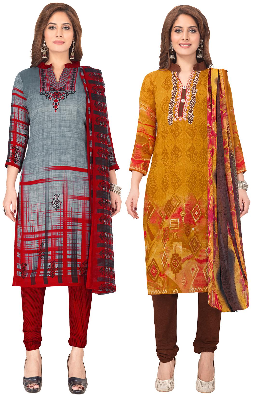 

Salwar Studio Multi Unstitched Kurta with bottom dupatta With dupatta Dress Material