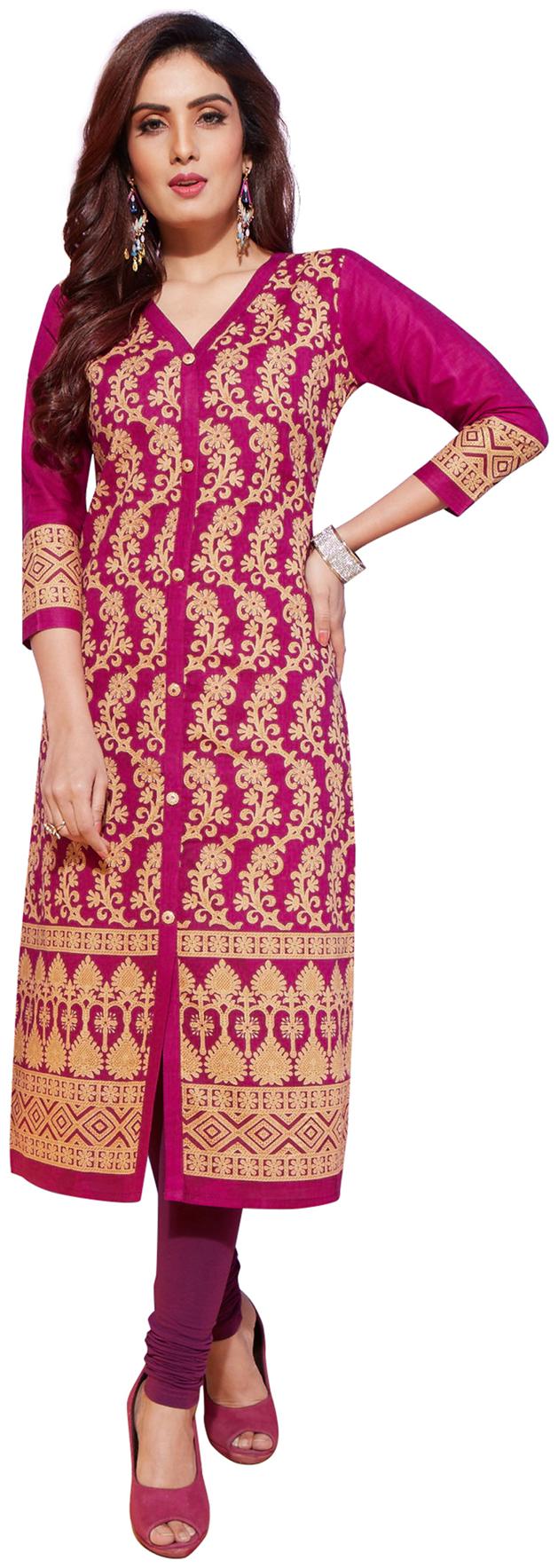 

Salwar Studio Women s Rani Beige Pure Lawn Cotton Printed Unstitched Kurti Fabric (only Kurti Fabric)