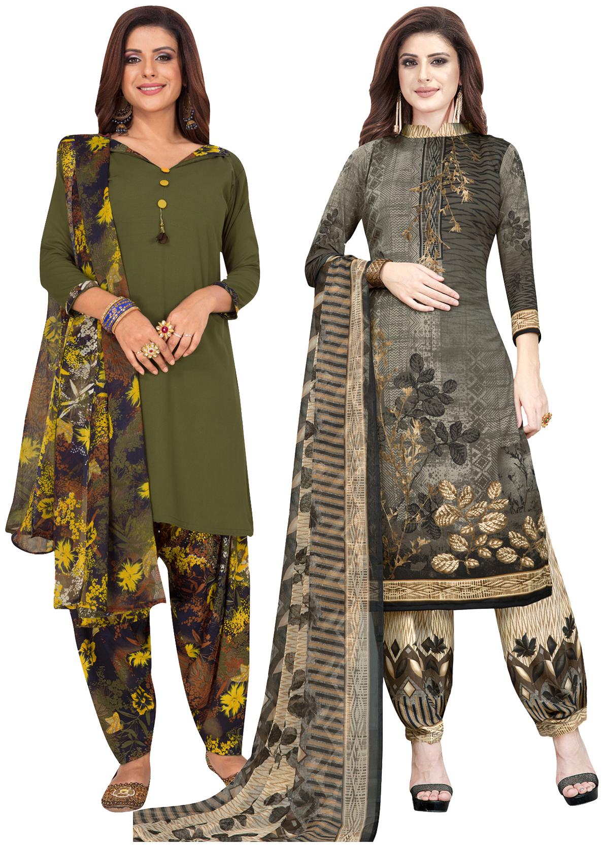 

Salwar Studio Multi Unstitched Kurta with bottom dupatta With dupatta Dress Material