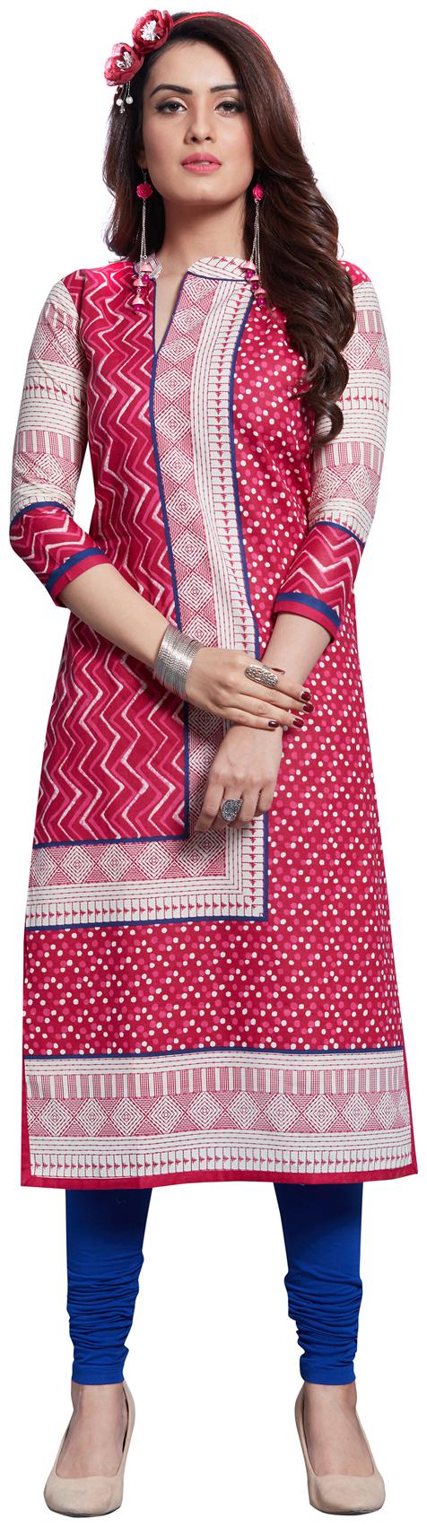 

Salwar Studio Pink Unstitched Kurta fabric With dupatta Dress Material