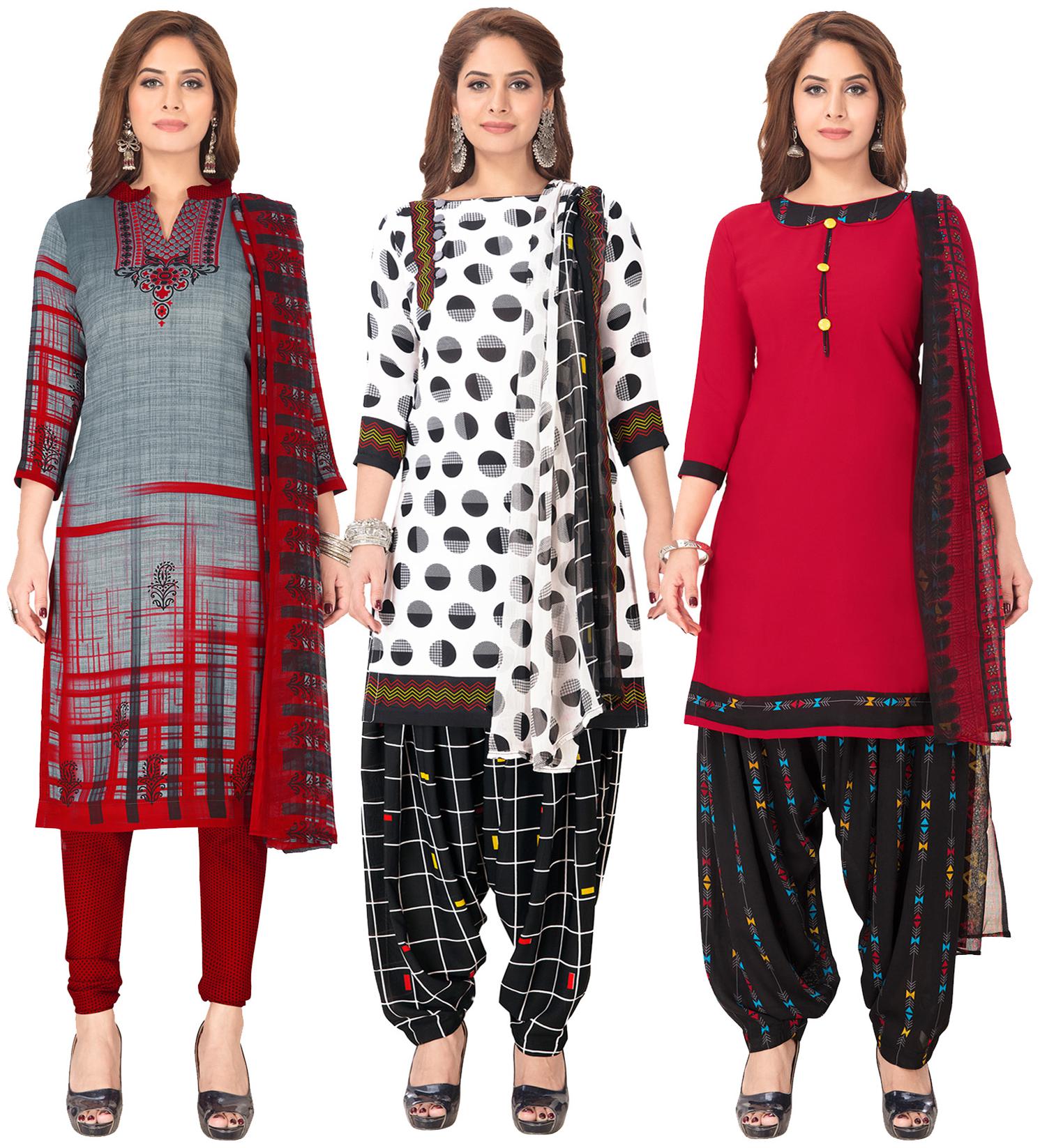 

Salwar Studio Multi Unstitched Kurta with bottom dupatta With dupatta Dress Material