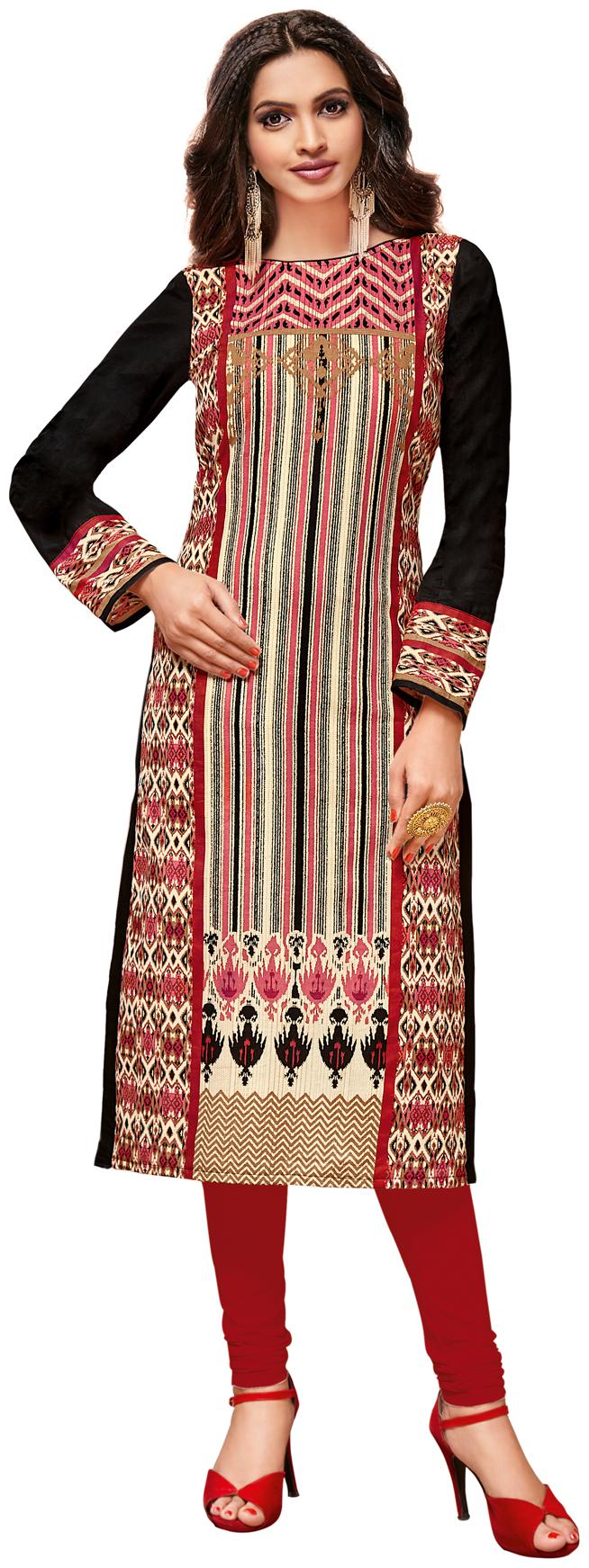 

Salwar Studio Women Red Printed Straight Kurti