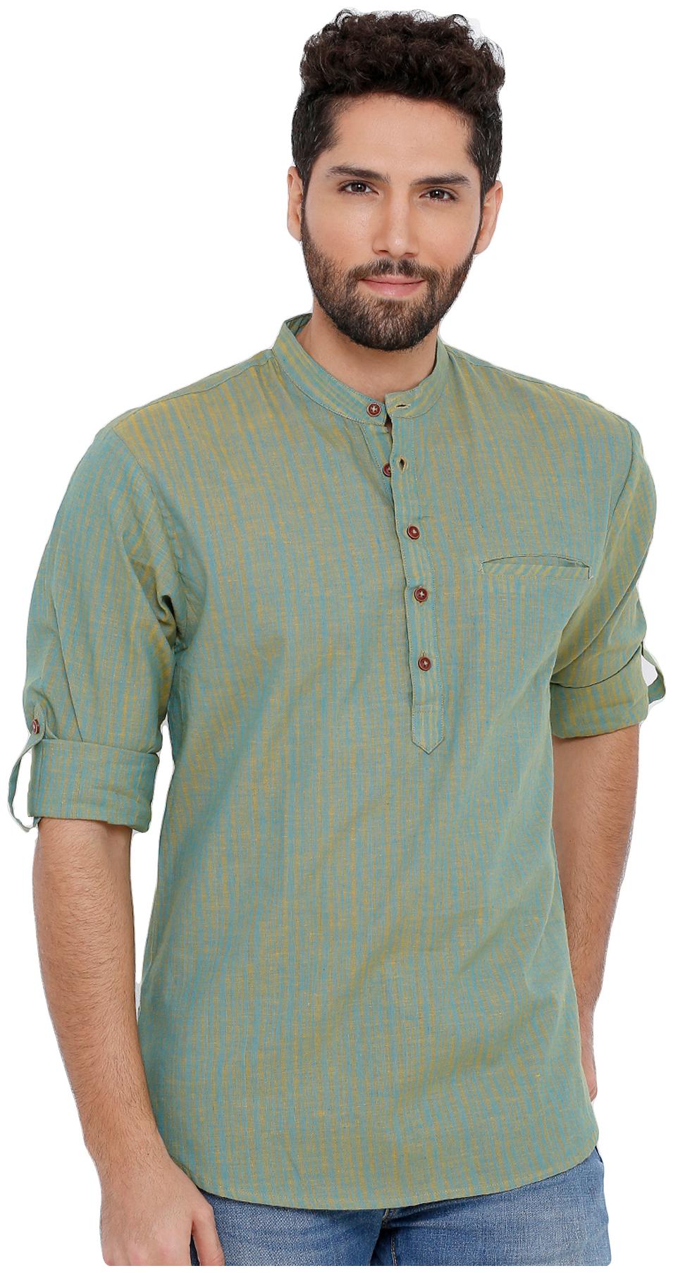 

Salwar Studio Men Green Regular Fit Kurta
