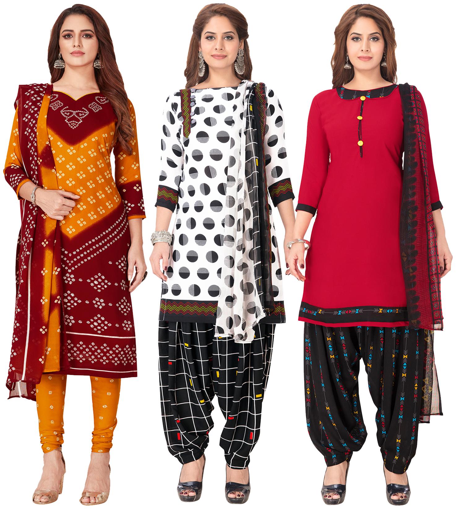 

Salwar Studio Multi Unstitched Kurta with bottom dupatta With dupatta Dress Material