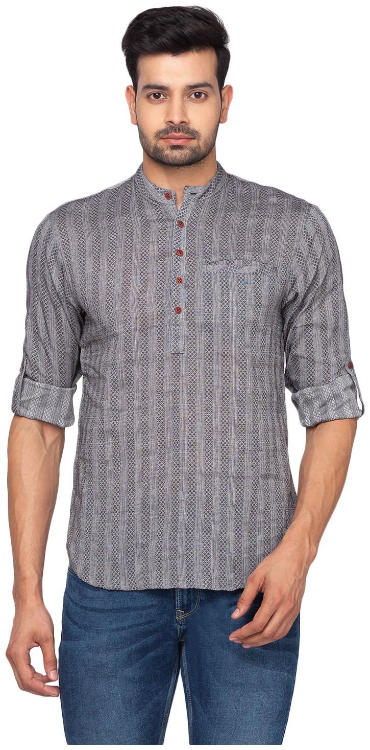 

Salwar Studio Men Grey Regular Fit Kurta