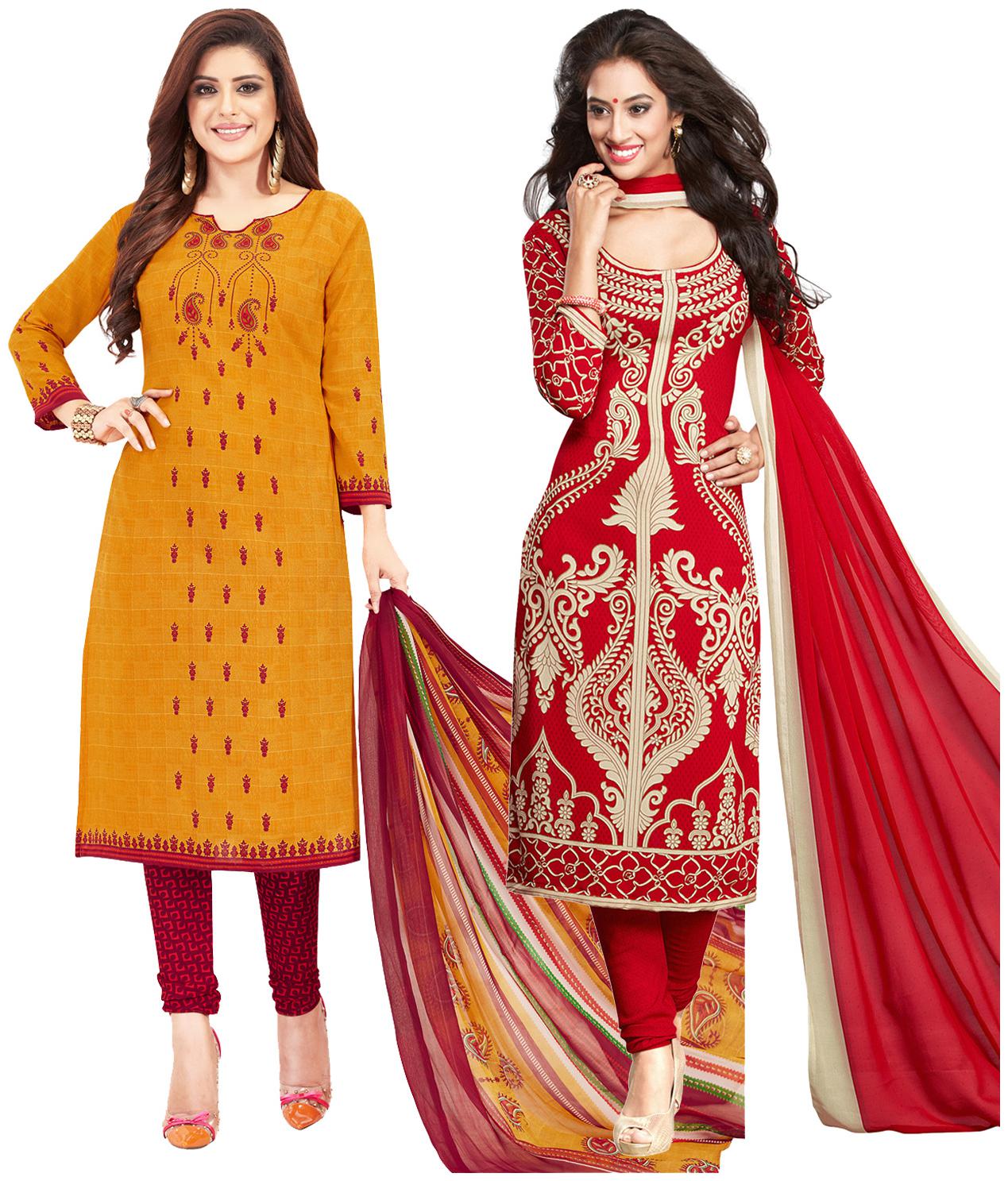 

Salwar Studio Women Crepe Printed Kurta Bottom Dupatta Multi