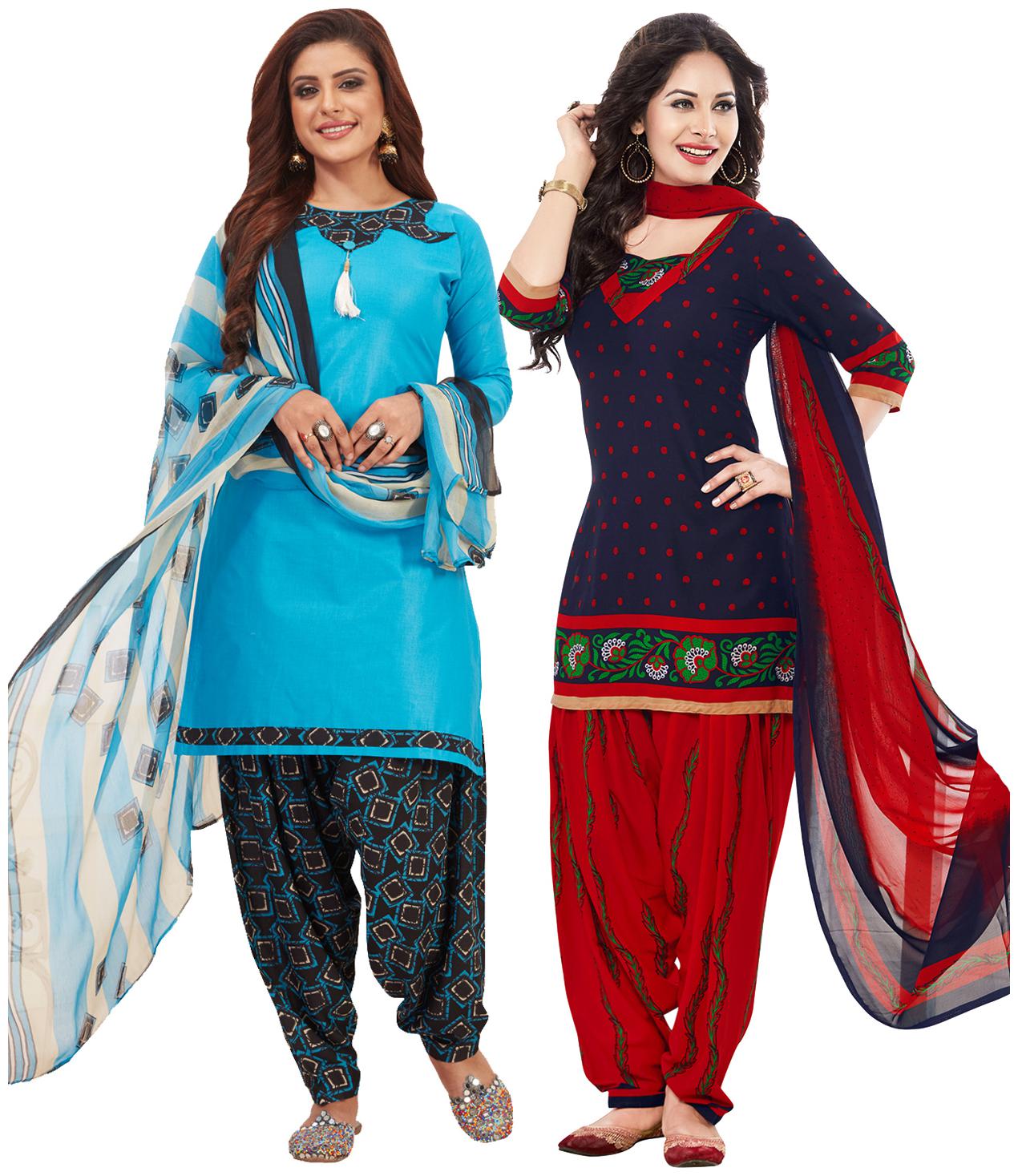 

Salwar Studio Multi Unstitched Kurta with bottom dupatta With dupatta Dress Material