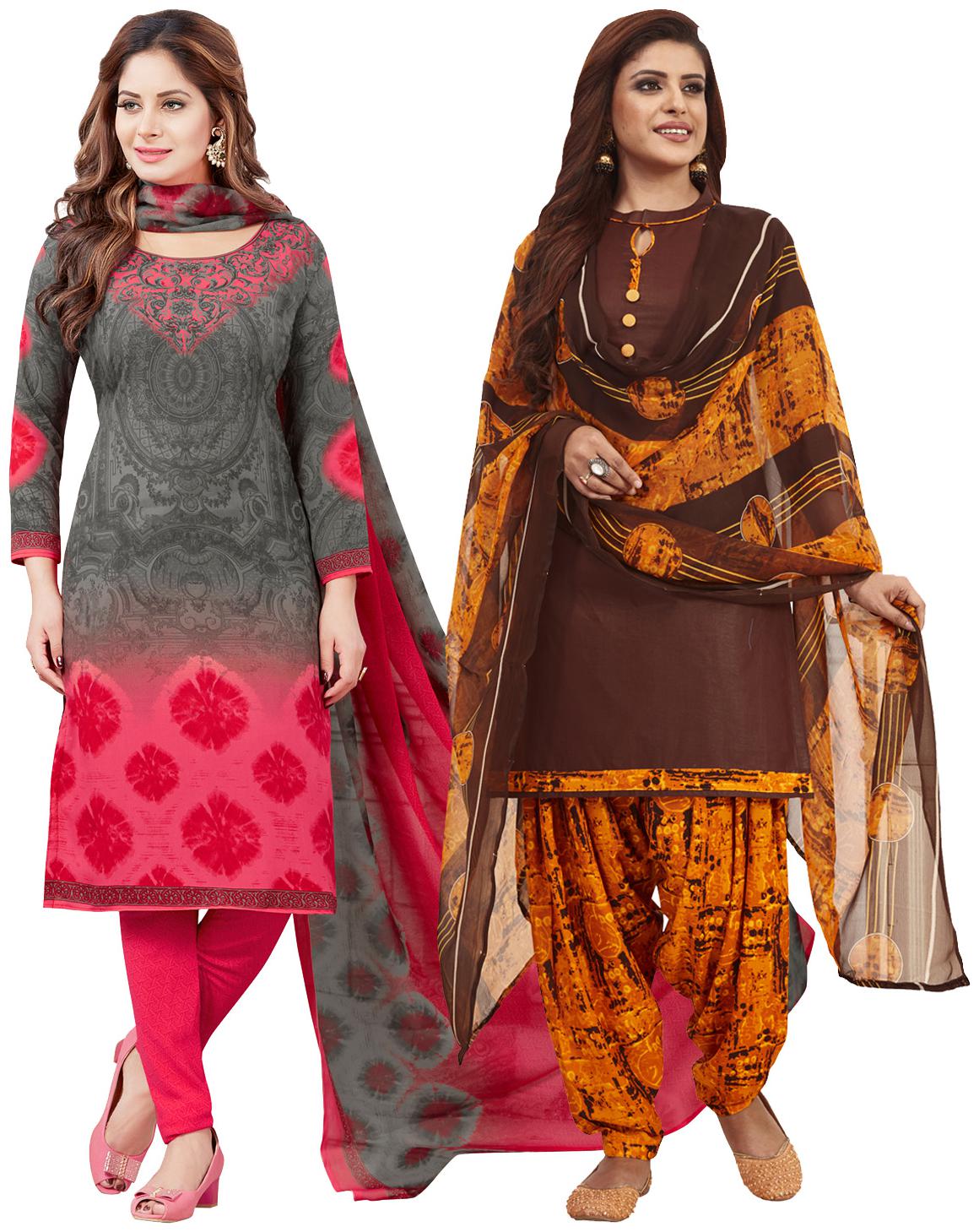 

Salwar Studio Multi Unstitched Kurta with bottom dupatta With dupatta Dress Material