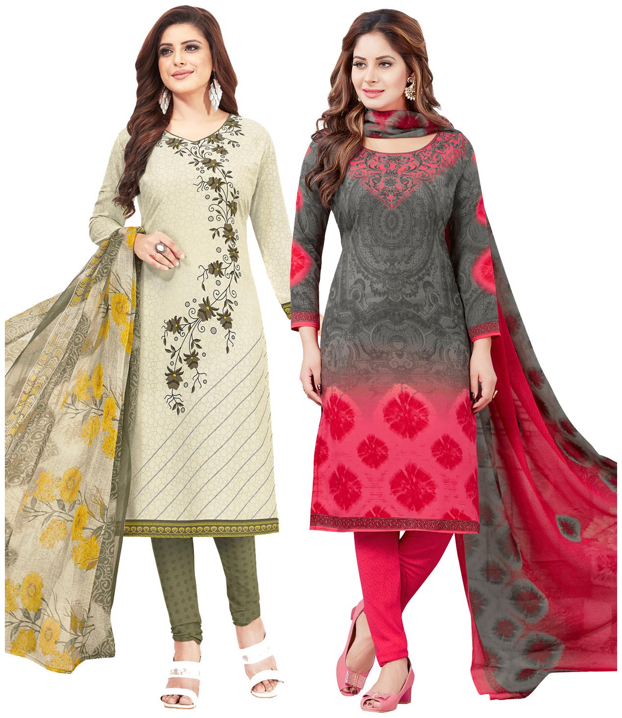 

Salwar Studio Women Crepe Printed Kurta Bottom Dupatta Multi