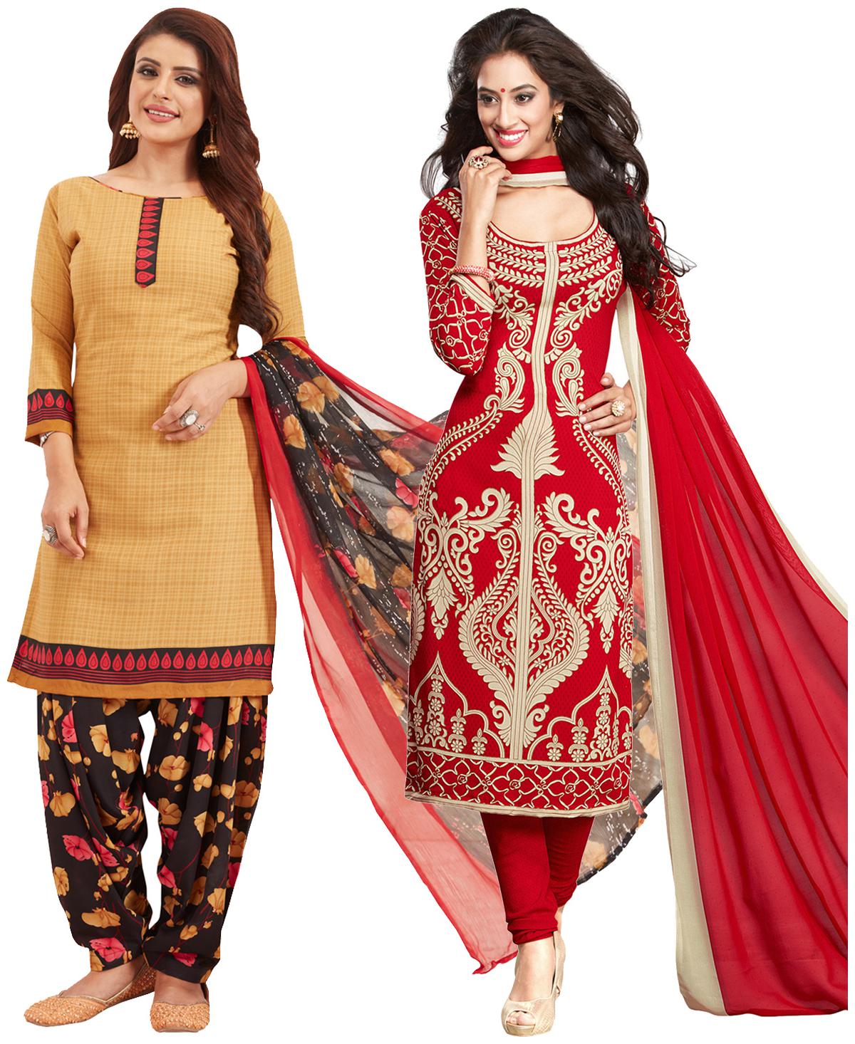 

Salwar Studio Multi Unstitched Kurta with bottom dupatta With dupatta Dress Material