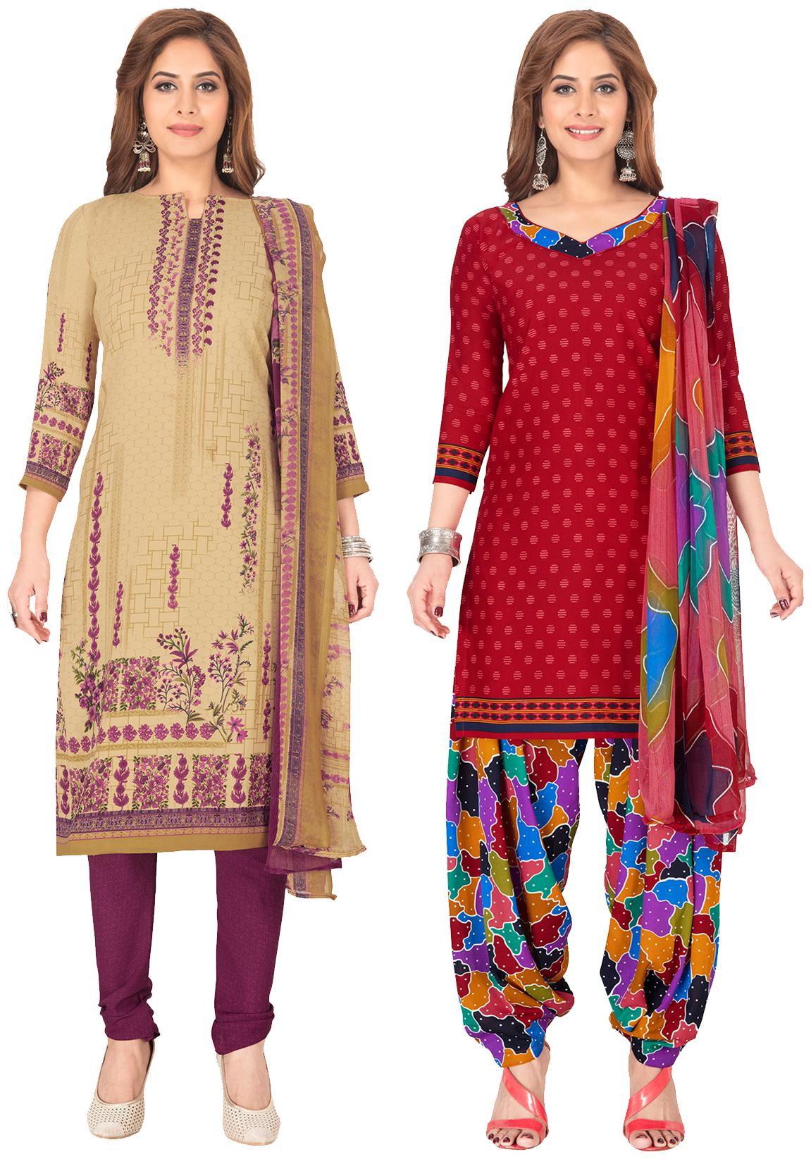

Salwar Studio Multi Unstitched Kurta with bottom dupatta With dupatta Dress Material