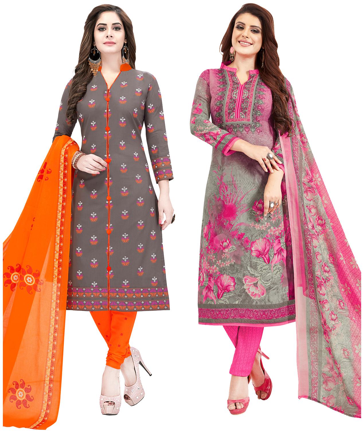 

Salwar Studio Women Crepe Printed Kurta Bottom Dupatta Multi