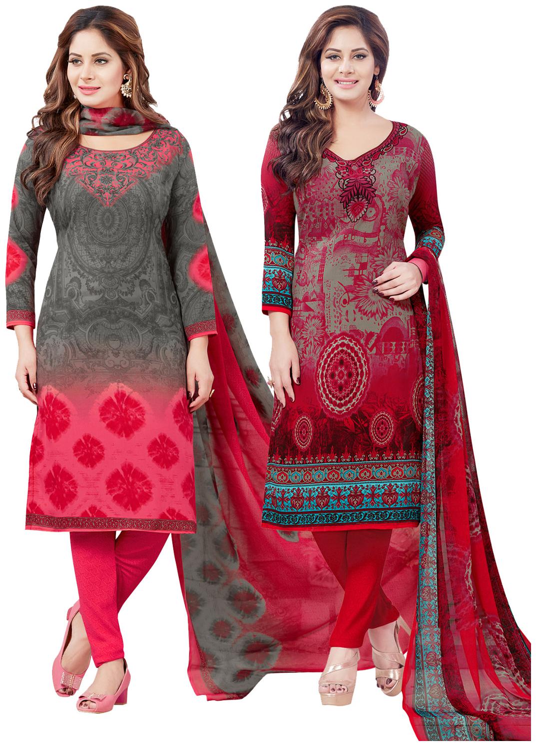 

Salwar Studio Multi Unstitched Kurta fabric With dupatta Dress Material