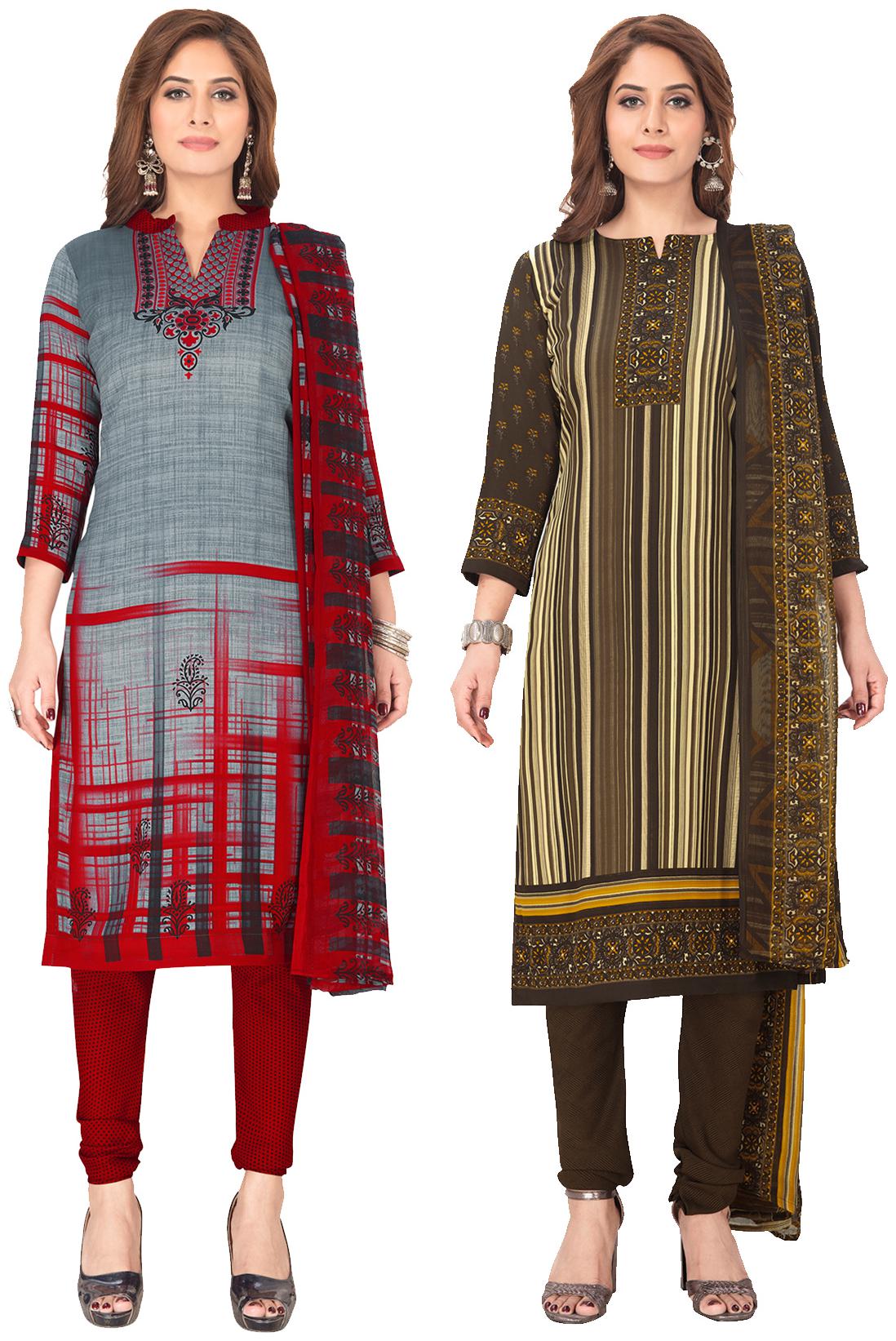 

Salwar Studio Multi Unstitched Kurta with bottom dupatta With dupatta Dress Material