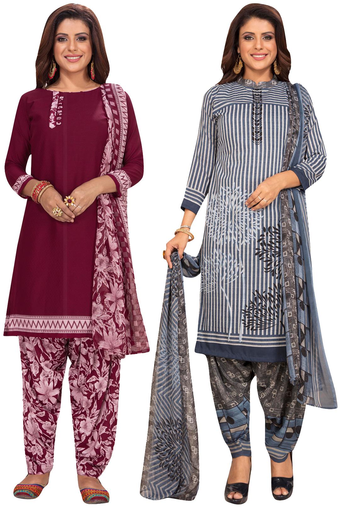

Salwar Studio Multi Unstitched Kurta with bottom dupatta With dupatta Dress Material