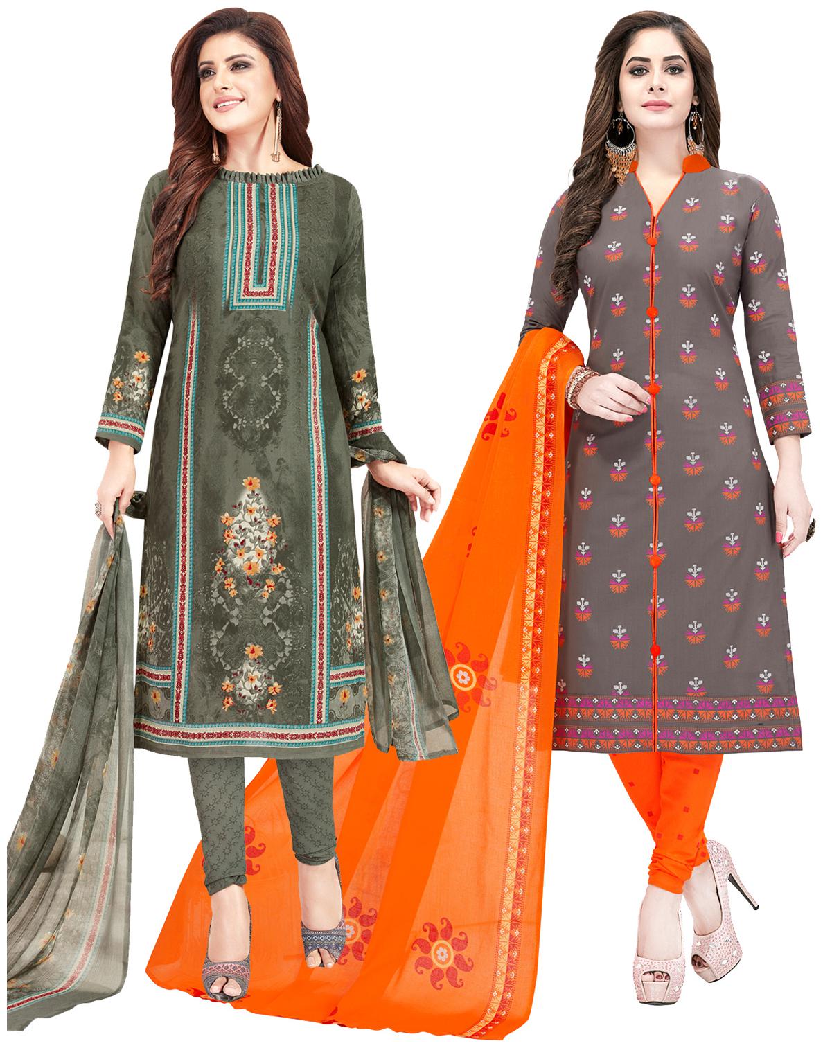 

Salwar Studio Women Crepe Printed Kurta Bottom Dupatta Multi