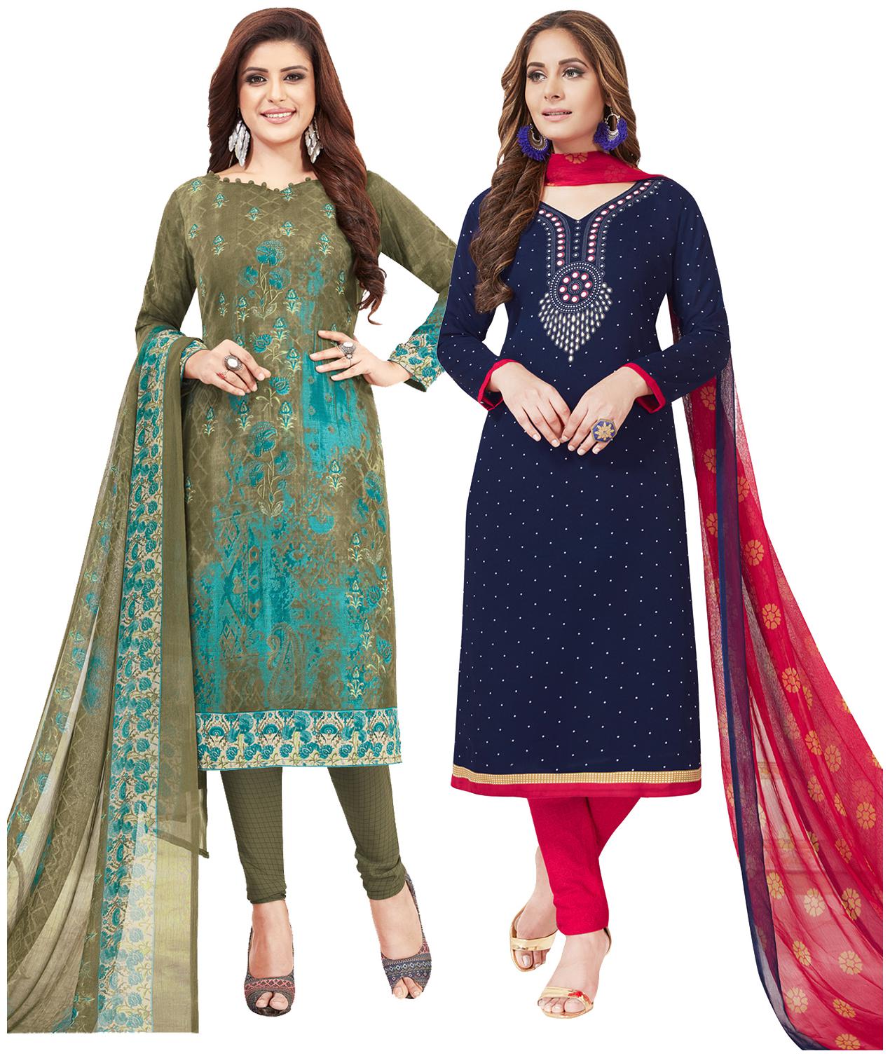 

Salwar Studio Multi Unstitched Kurta with bottom dupatta With dupatta Dress Material