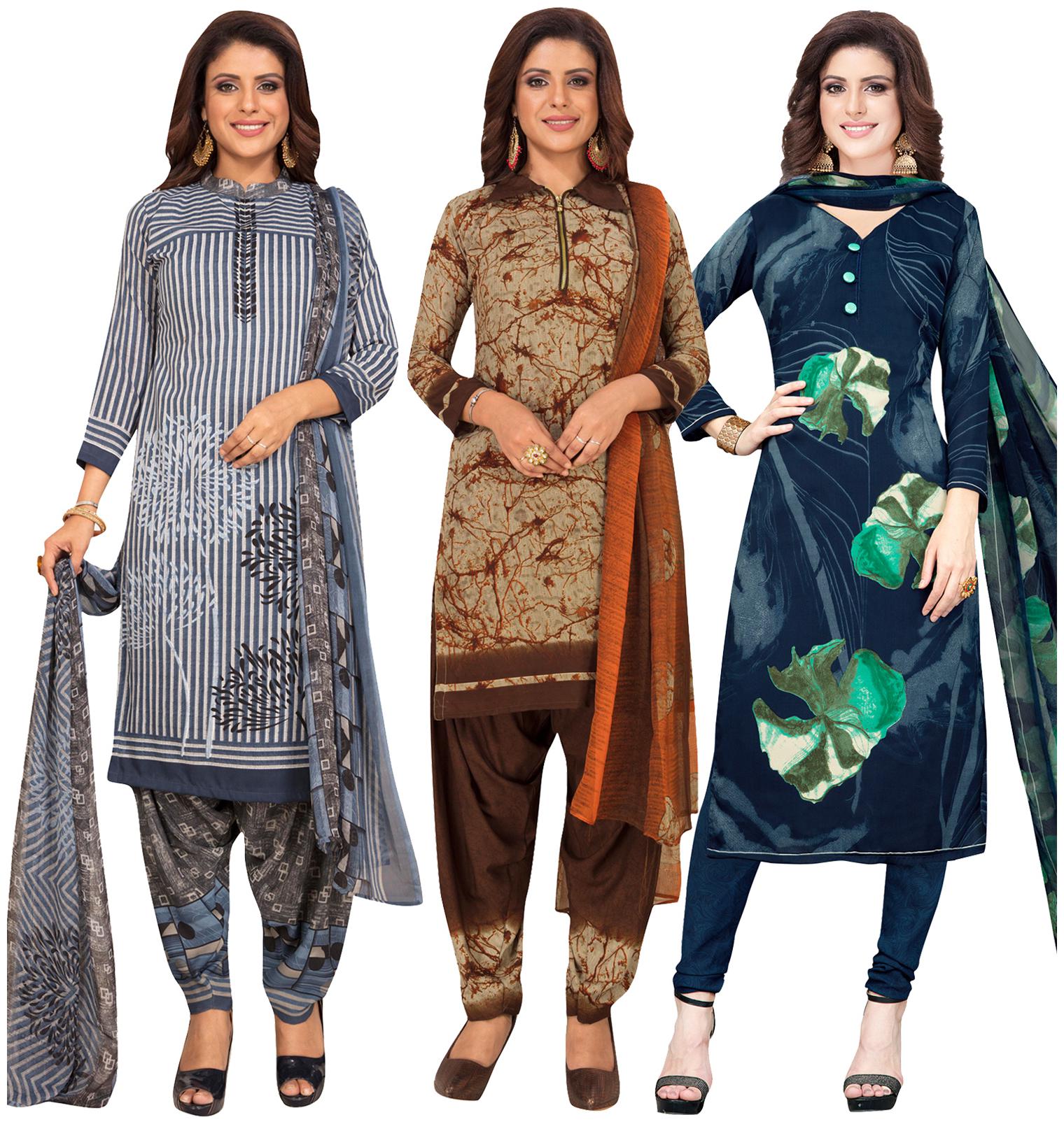 

Salwar Studio Multi Unstitched Kurta with bottom dupatta With dupatta Dress Material