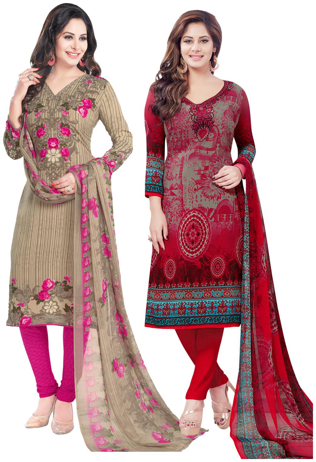 

Salwar Studio Women s Pack of 2 Synthetic Unstitched Dress Material Combo-MO-1773-MO-2160