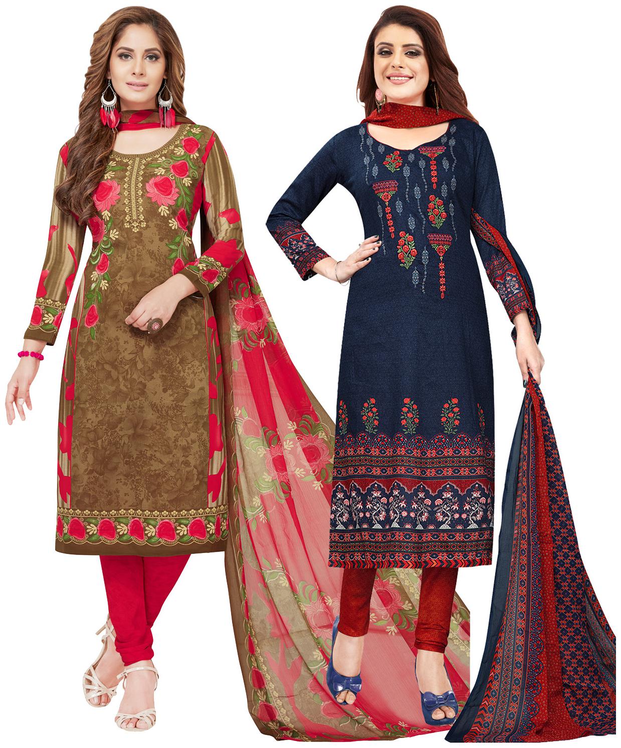 

Salwar Studio Multi Unstitched Kurta with bottom dupatta With dupatta Dress Material