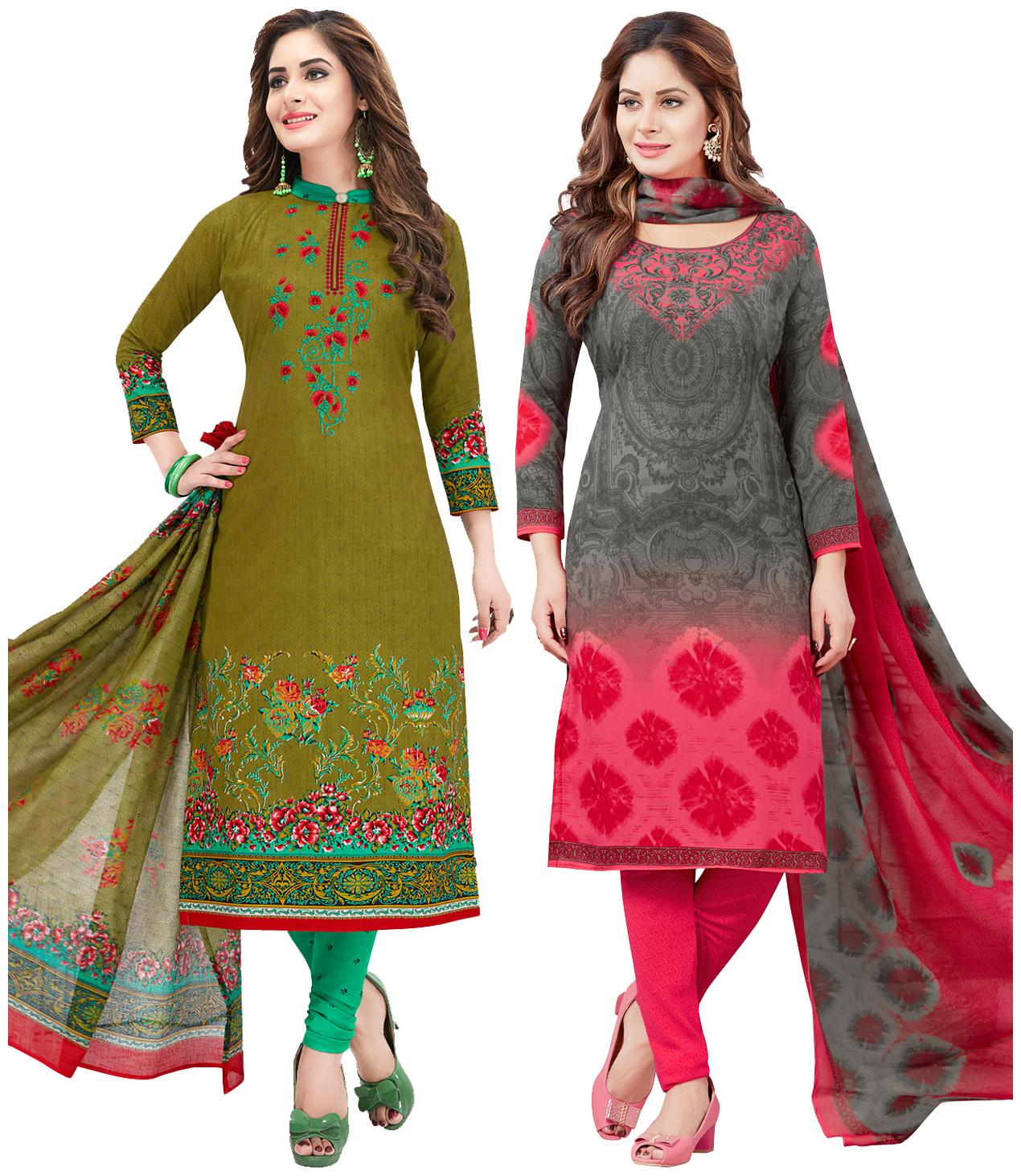 

Salwar Studio Multi Unstitched Kurta with bottom dupatta With dupatta Dress Material