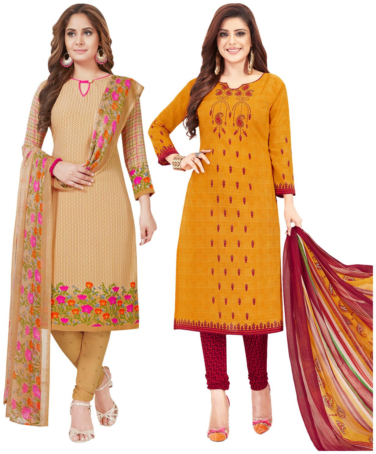 

Salwar Studio Multi Unstitched Kurta with bottom dupatta With dupatta Dress Material