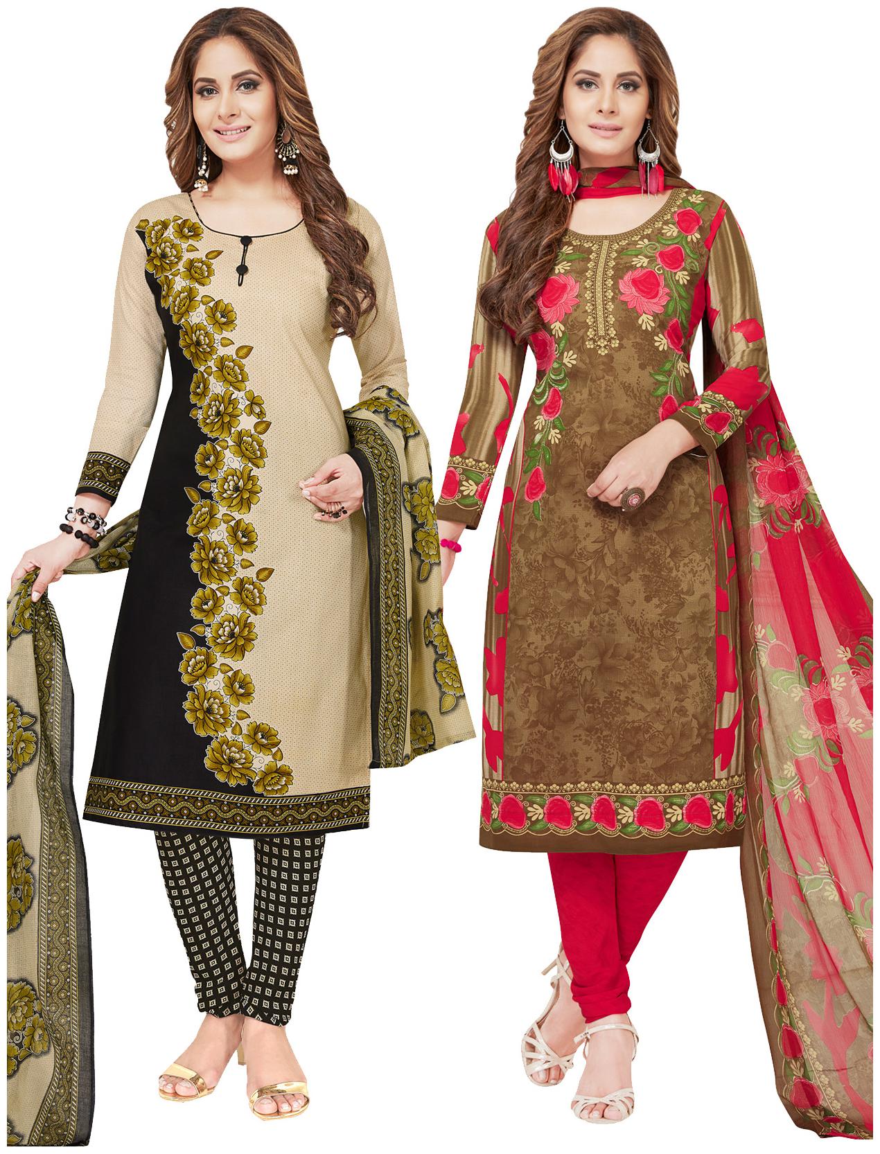 

Salwar Studio Multi Unstitched Kurta fabric With dupatta Dress Material