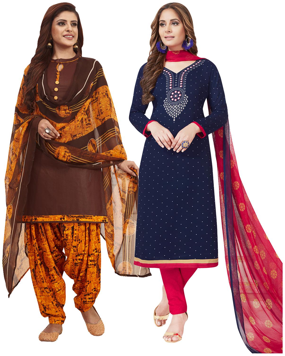

Salwar Studio Multi Unstitched Kurta with bottom dupatta With dupatta Dress Material