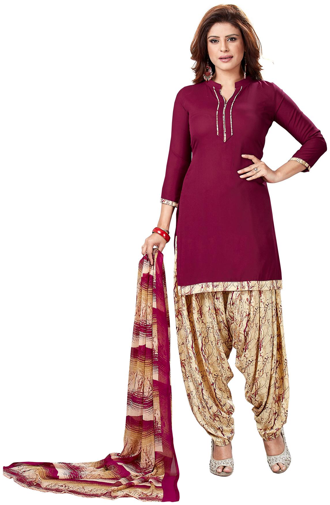 

Salwar Studio Crepe Unstitched Straight Suit Universal Dress Material Multi