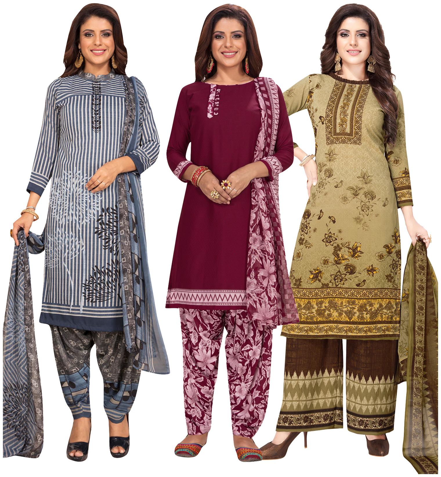 

Salwar Studio Multi Unstitched Kurta with bottom dupatta With dupatta Dress Material