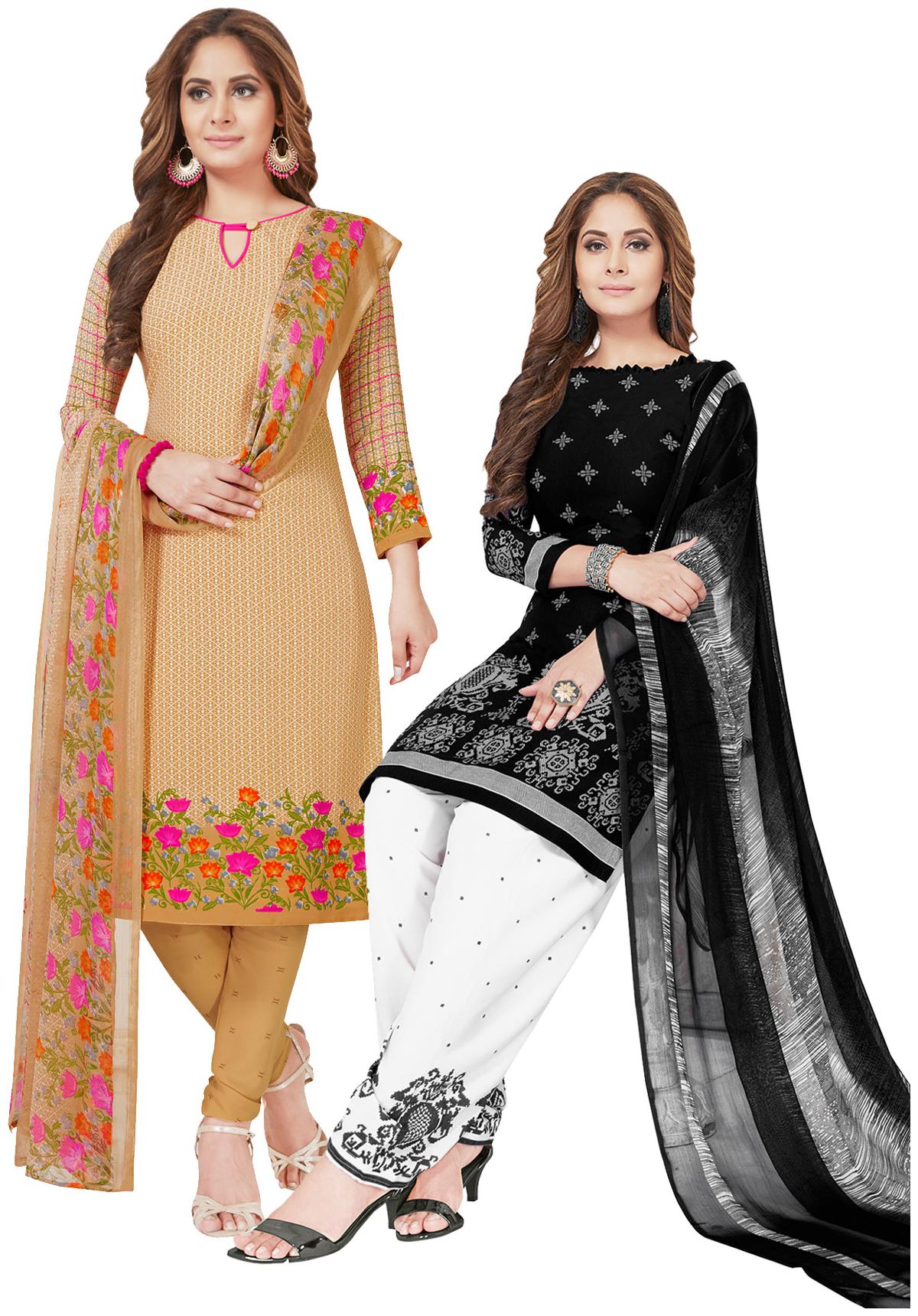 

Salwar Studio Multi Unstitched Kurta fabric With dupatta Dress Material