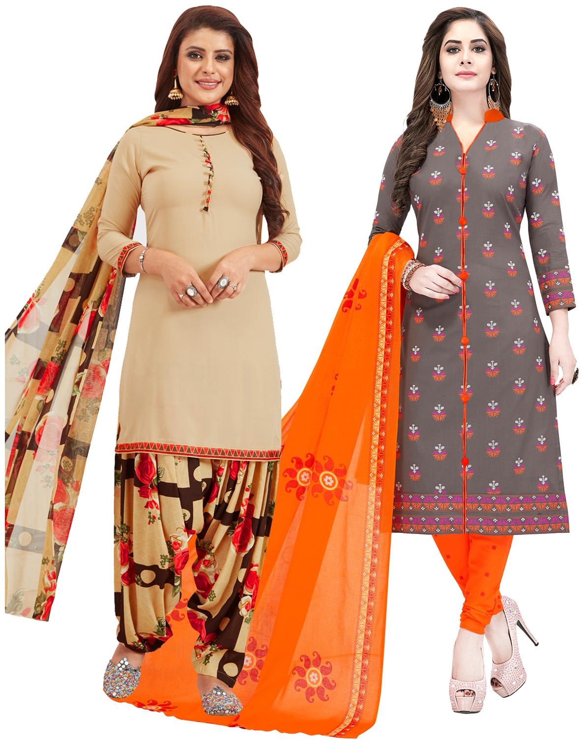 

Salwar Studio Women Crepe Printed Kurta Bottom Dupatta Multi