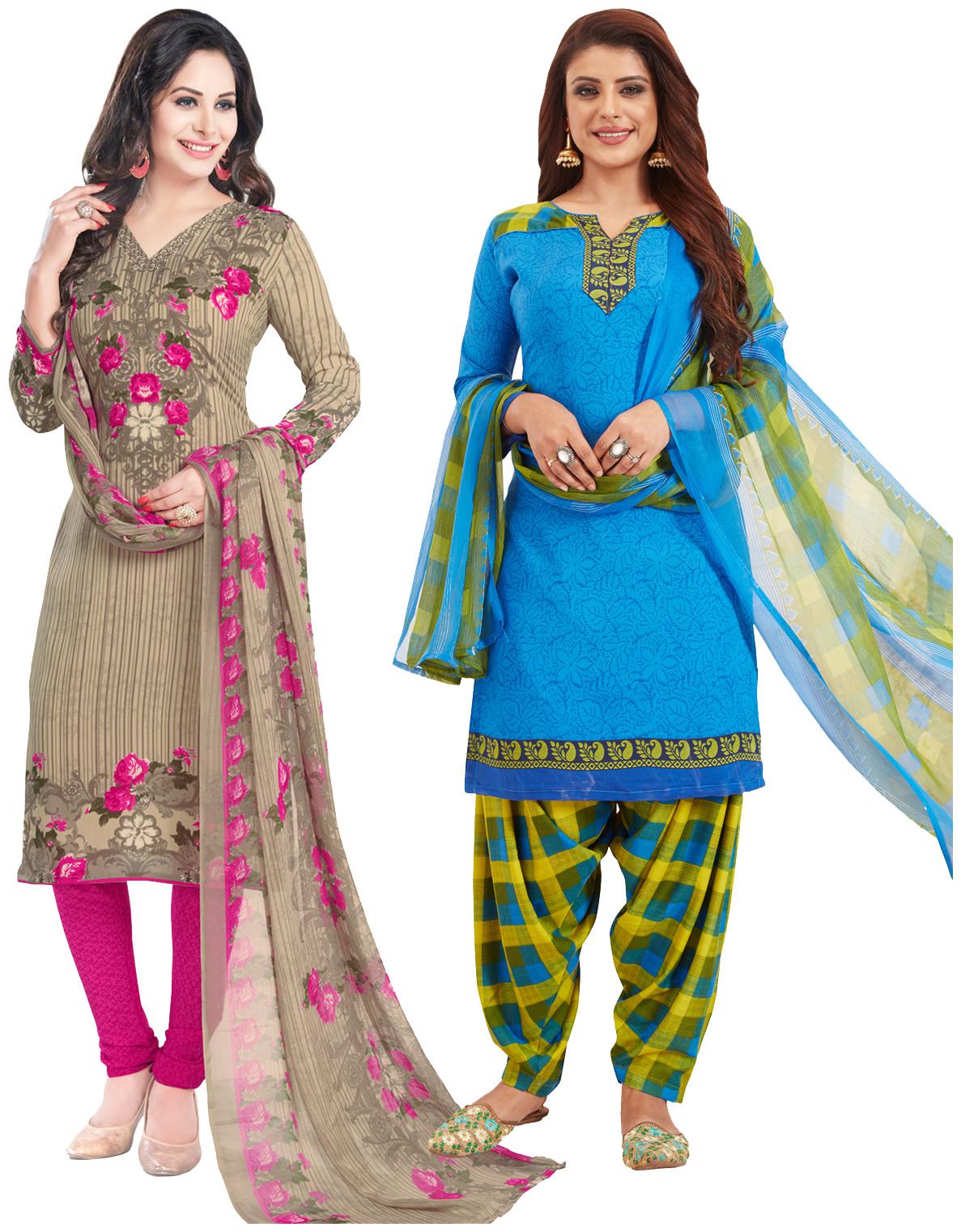 

Salwar Studio Women Crepe Printed Kurta Bottom Dupatta Multi