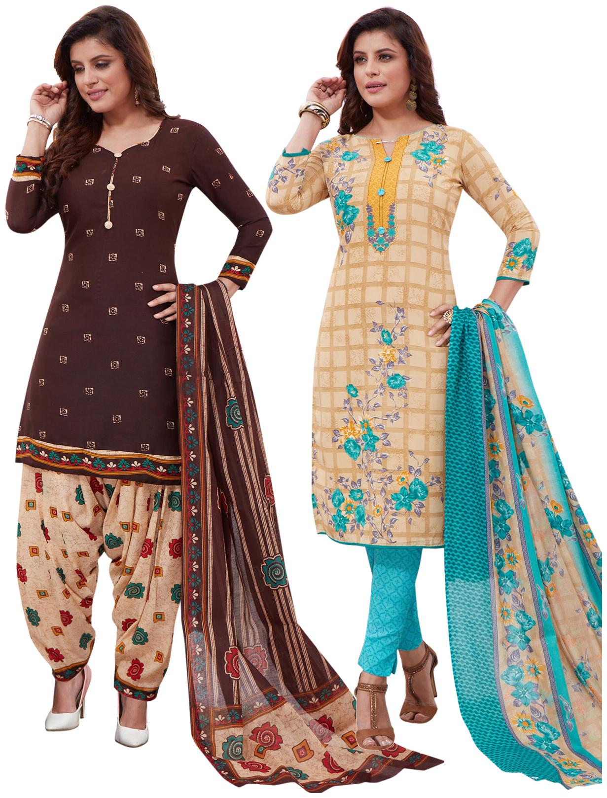 

Salwar Studio Multi Unstitched Kurta with bottom dupatta With dupatta Dress Material