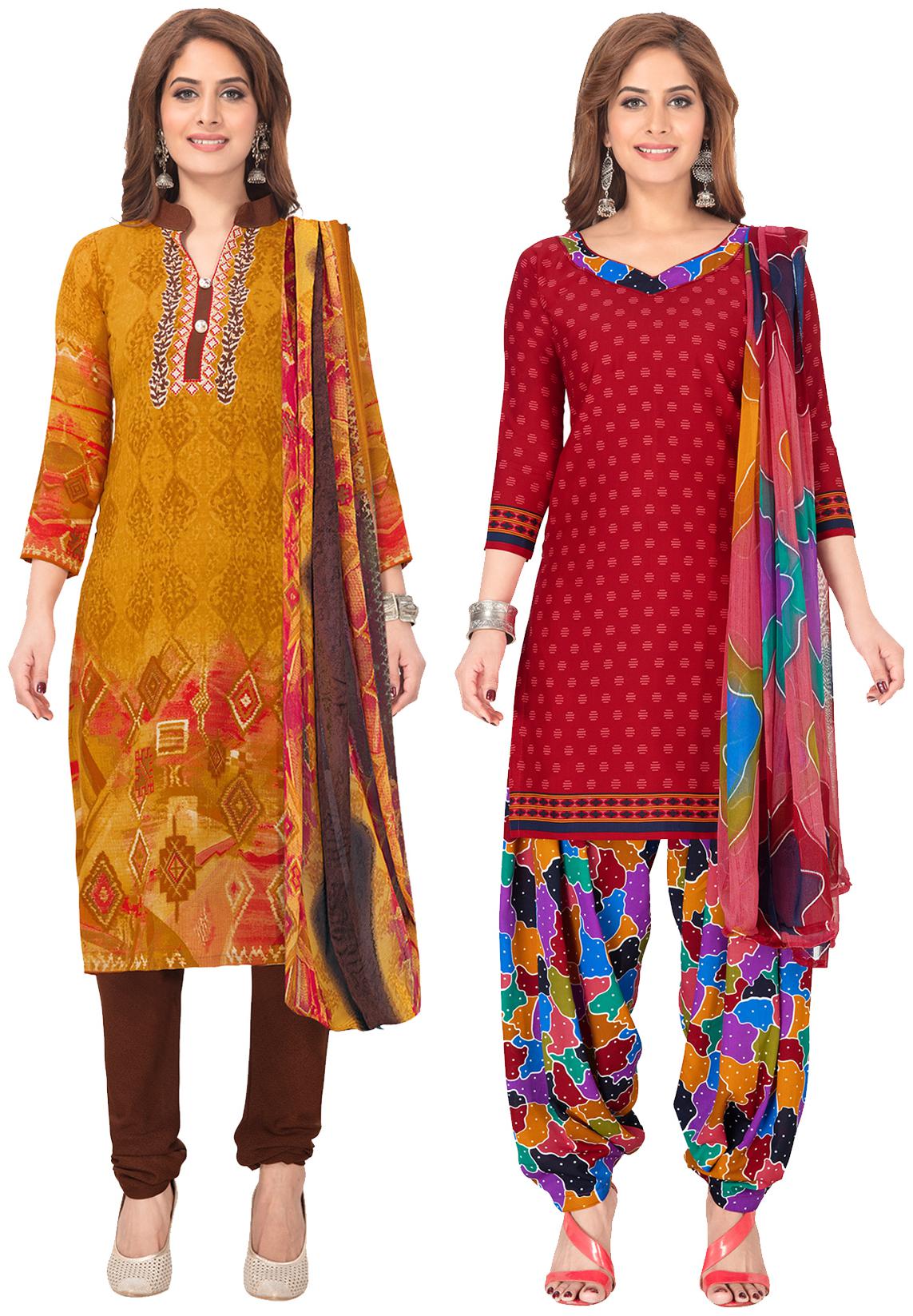 

Salwar Studio Multi Unstitched Kurta with bottom dupatta With dupatta Dress Material