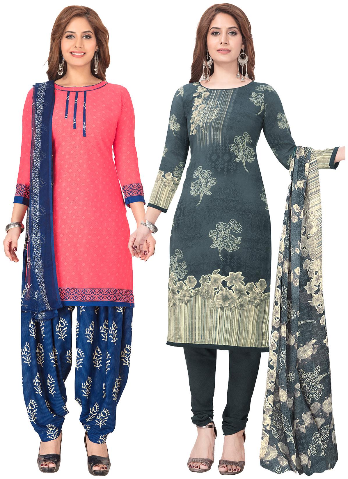 

Salwar Studio Multi Unstitched Kurta with bottom dupatta With dupatta Dress Material