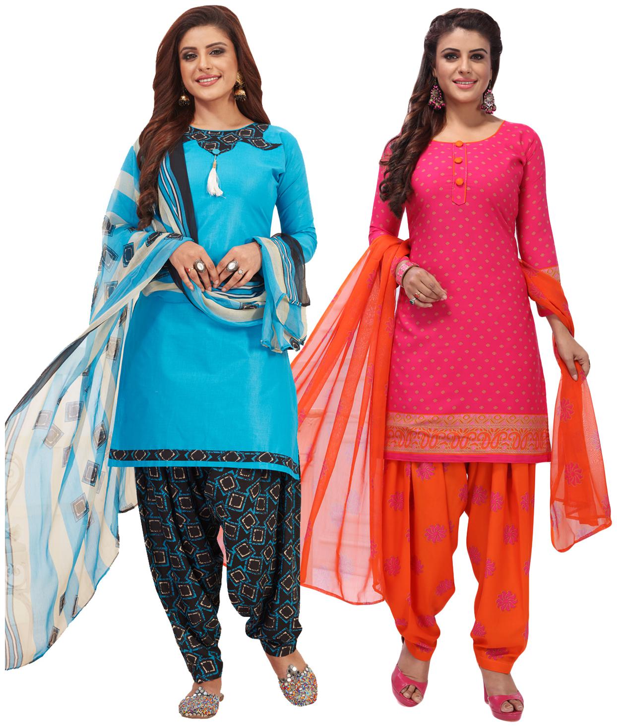 

Salwar Studio Multi Unstitched Kurta with bottom dupatta With dupatta Dress Material