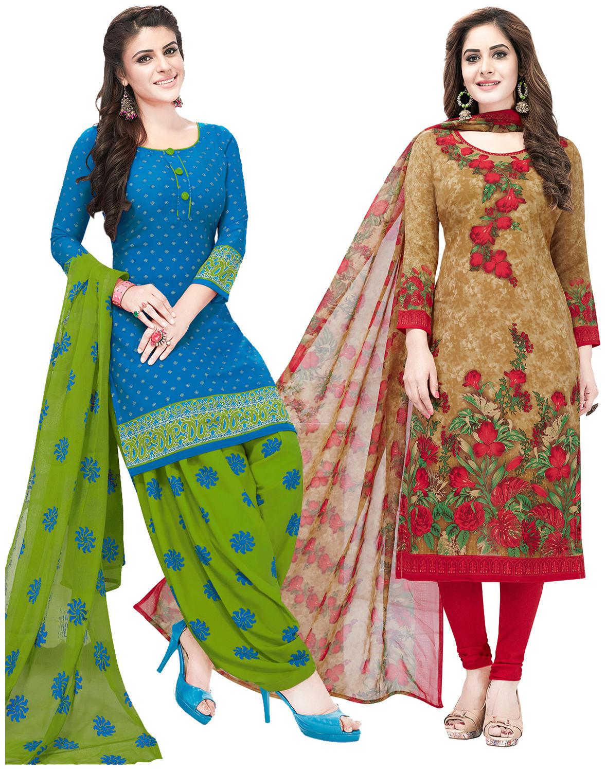 

Salwar Studio Multi Unstitched Kurta with bottom dupatta With dupatta Dress Material