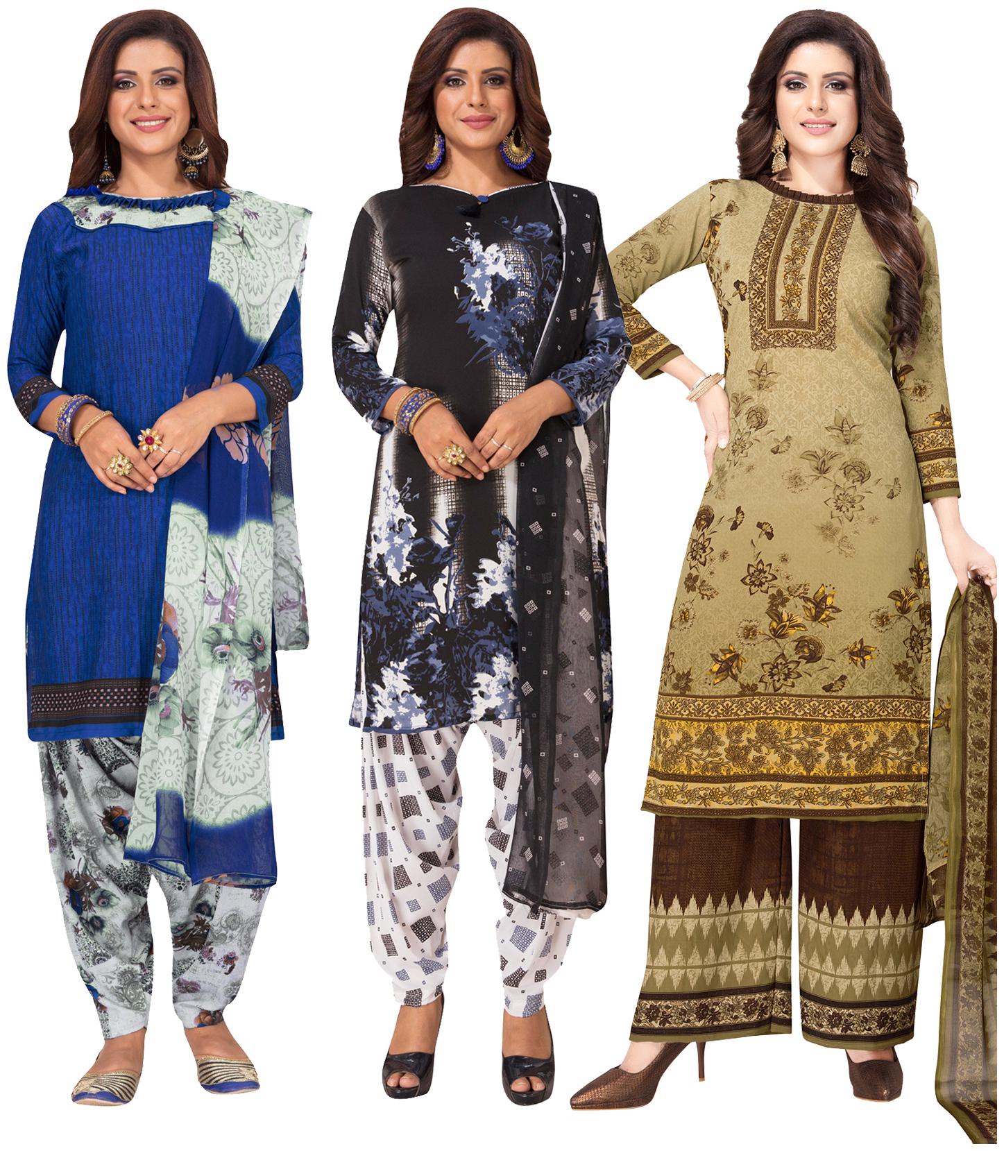 

Salwar Studio Multi Unstitched Kurta with bottom dupatta With dupatta Dress Material