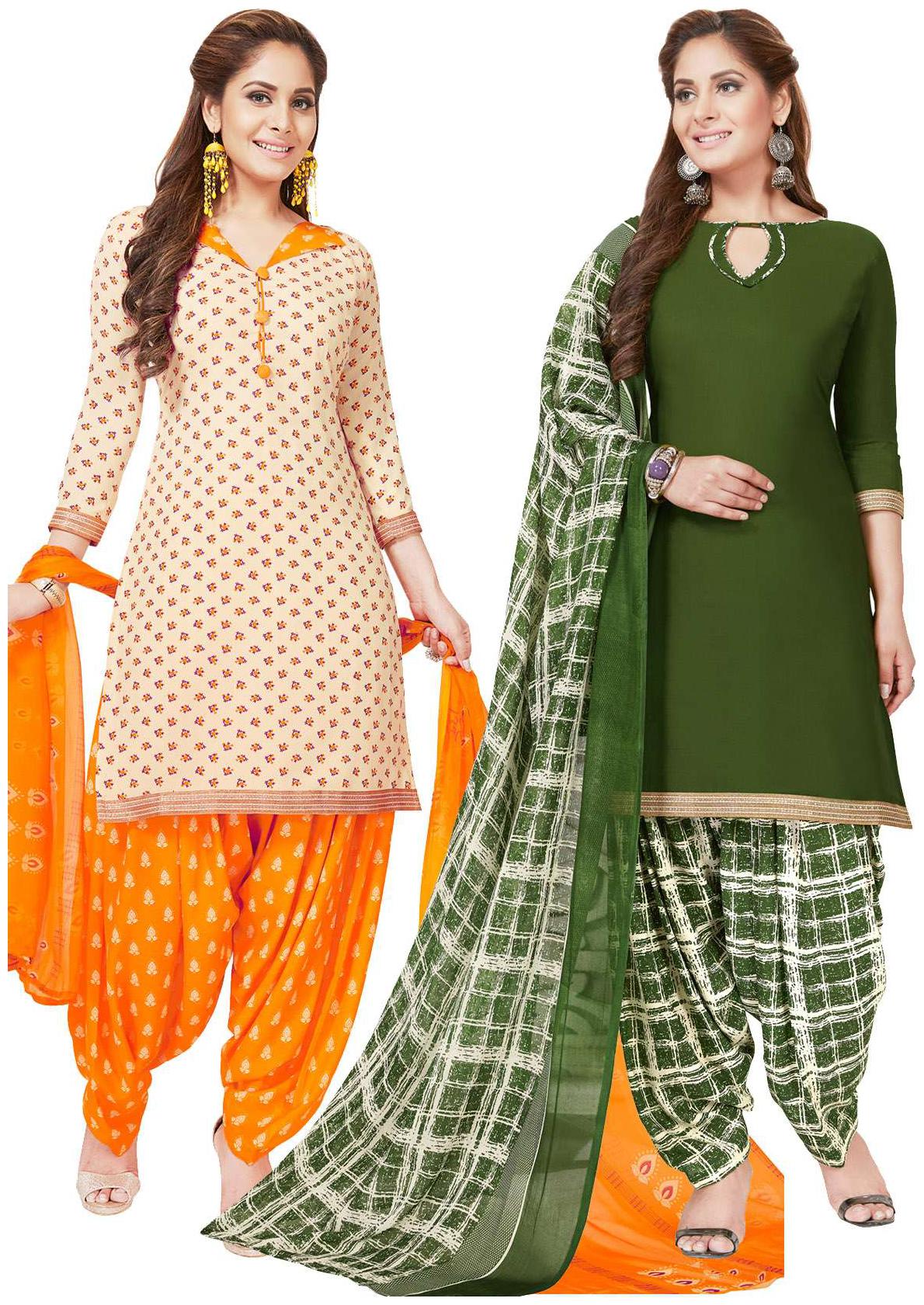 

Salwar Studio Multi Unstitched Kurta fabric With dupatta Dress Material