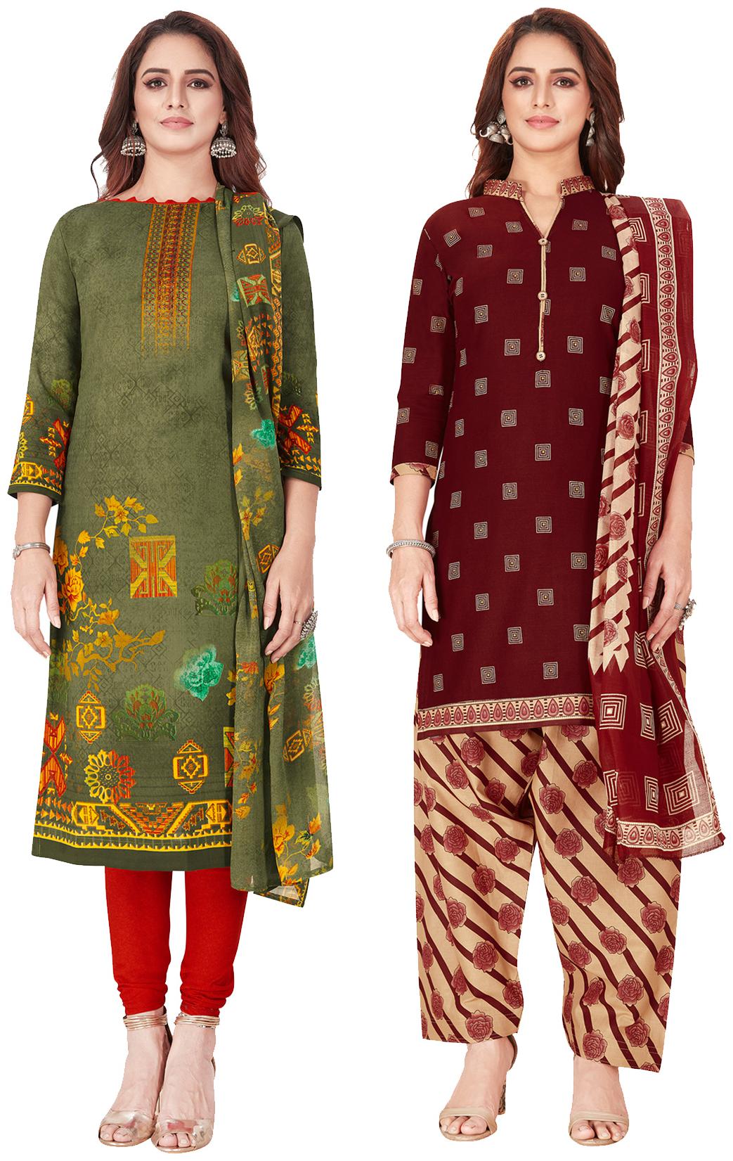 

Salwar Studio Multi Unstitched Kurta with bottom dupatta With dupatta Dress Material