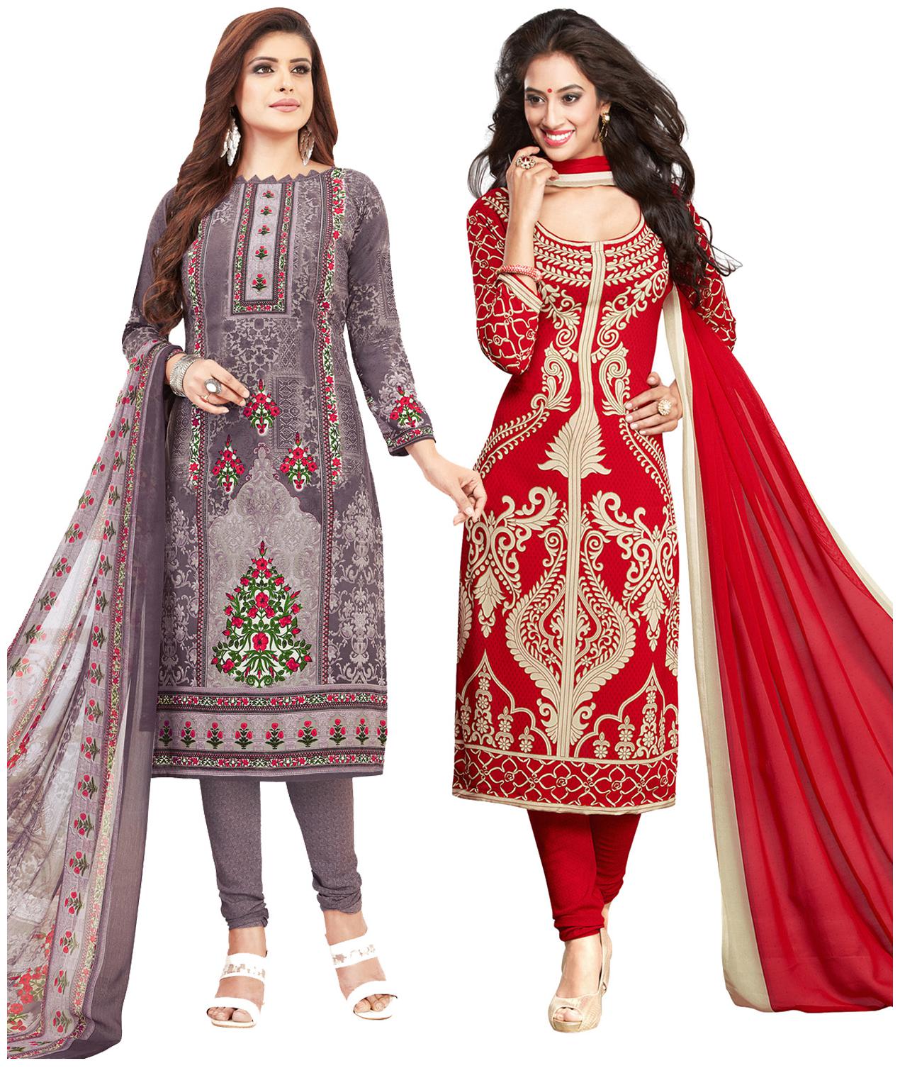 

Salwar Studio Multi Unstitched Kurta with bottom dupatta With dupatta Dress Material