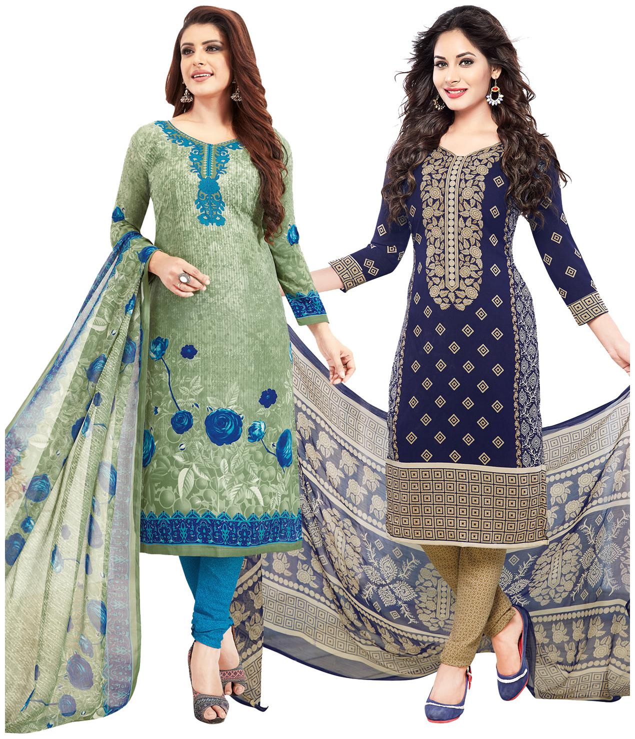 

Salwar Studio Multi Unstitched Kurta with bottom dupatta With dupatta Dress Material