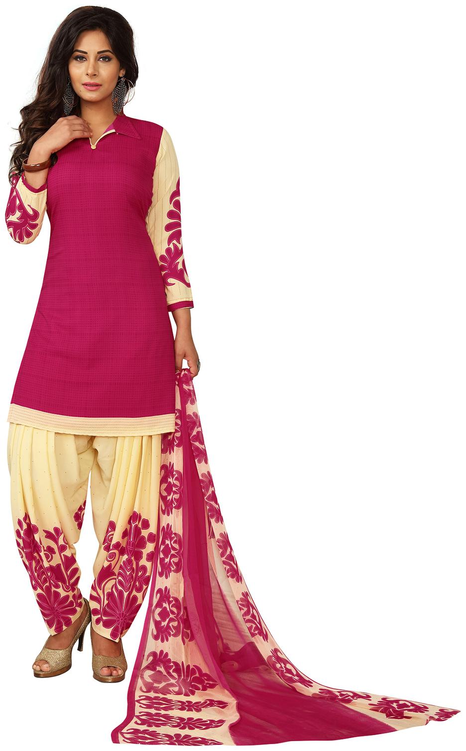 

Salwar Studio Pink Unstitched Kurta fabric With dupatta Dress Material
