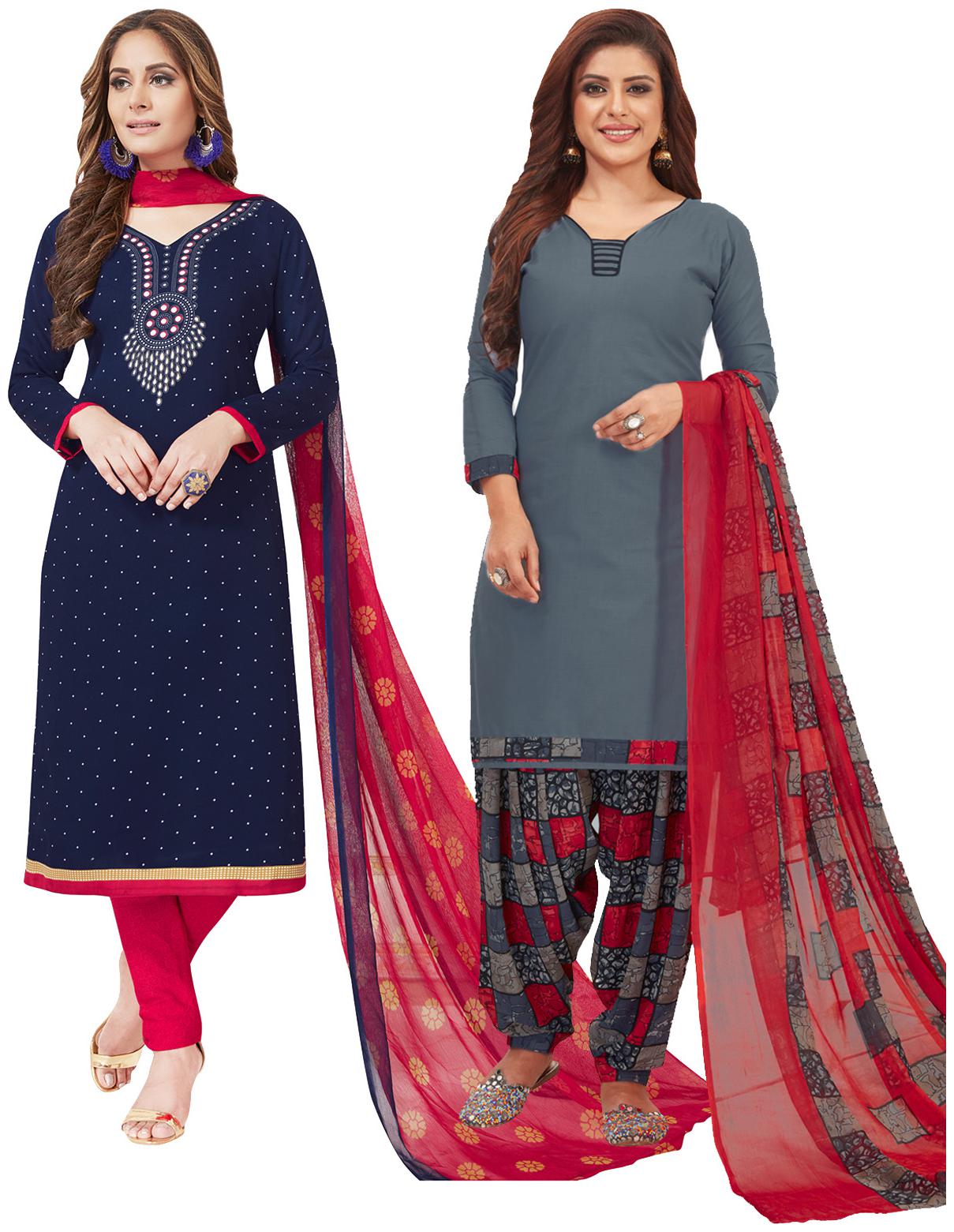 

Salwar Studio Multi Unstitched Kurta with bottom dupatta With dupatta Dress Material