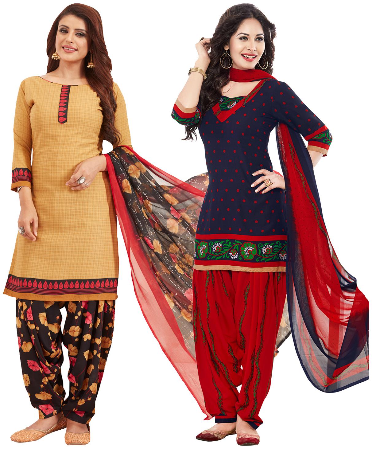 

Salwar Studio Women Crepe Printed Kurta Bottom Dupatta Multi