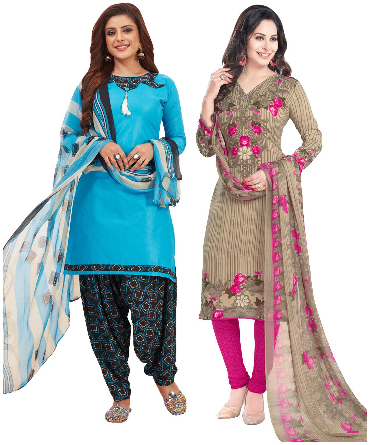

Salwar Studio Multi Unstitched Kurta with bottom dupatta With dupatta Dress Material