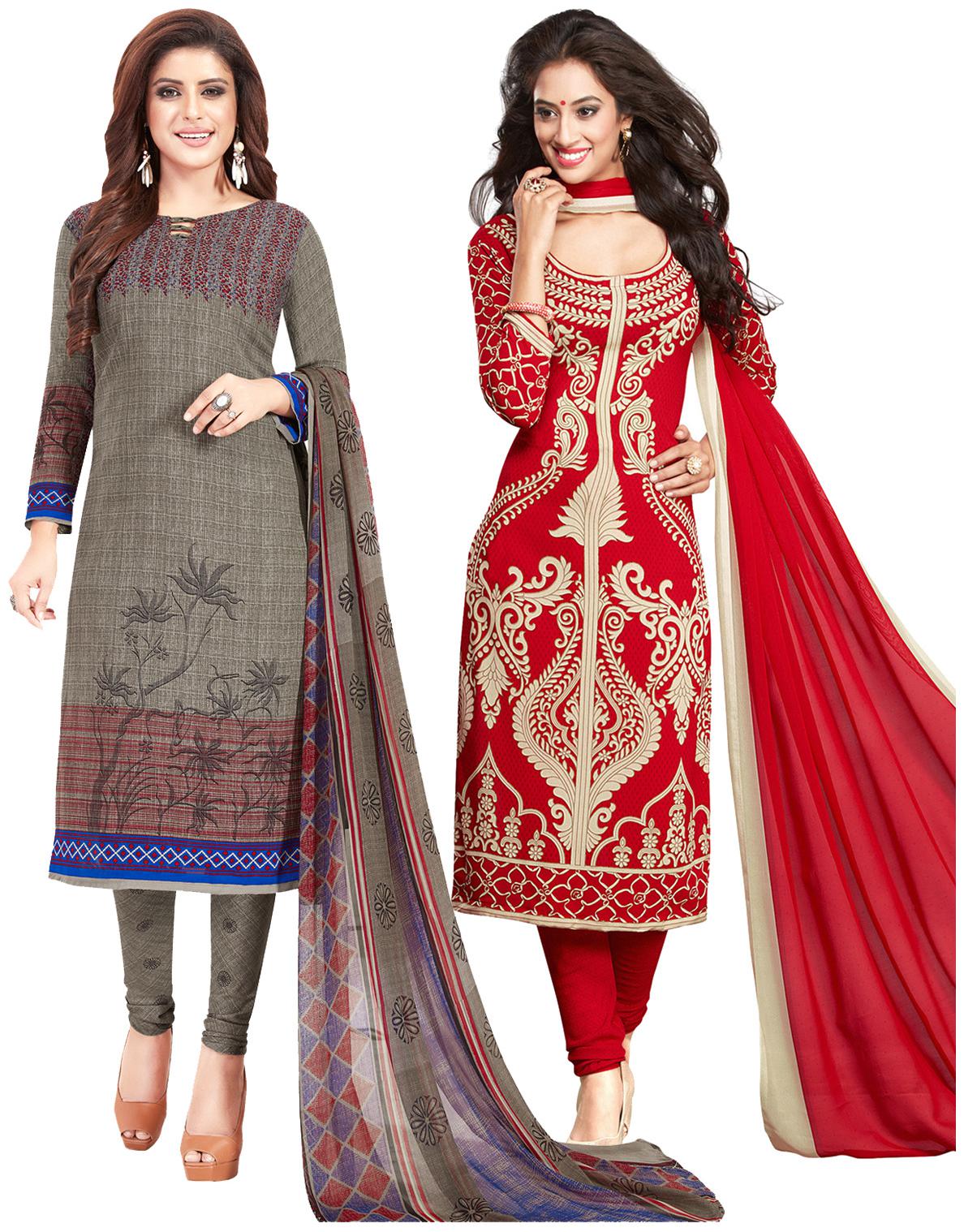 

Salwar Studio Multi Unstitched Kurta with bottom dupatta With dupatta Dress Material